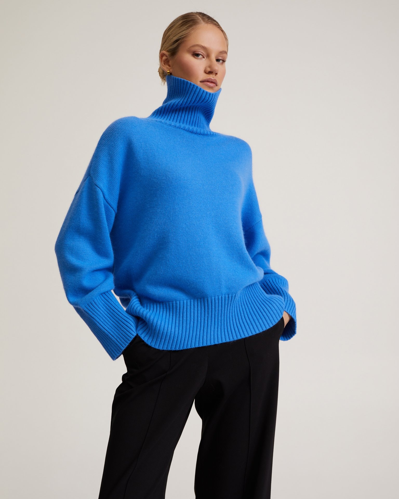 High-neck jumper, Sky-blue — photo 4