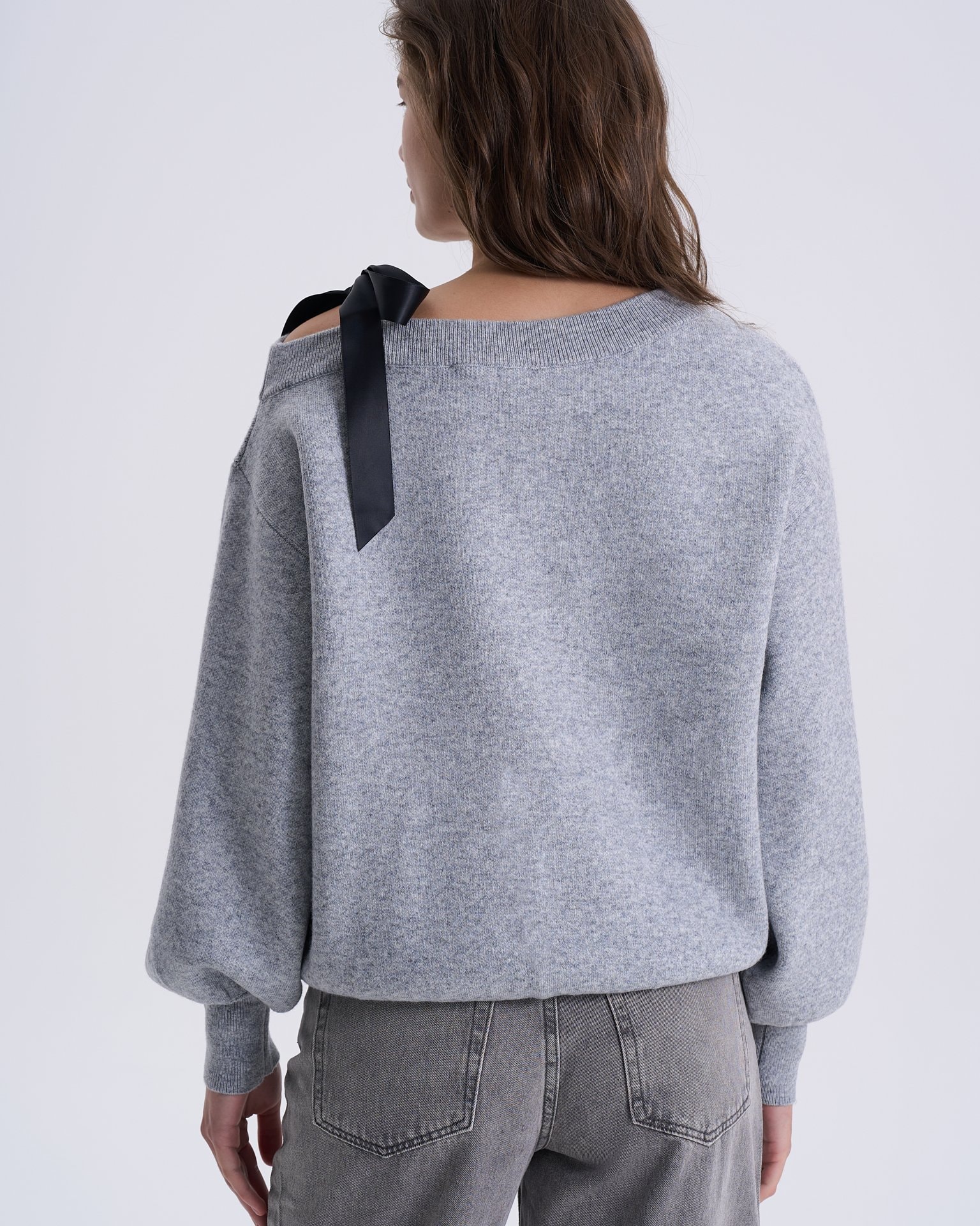Jumper with Voluminous Sleeves, Grey — photo 7