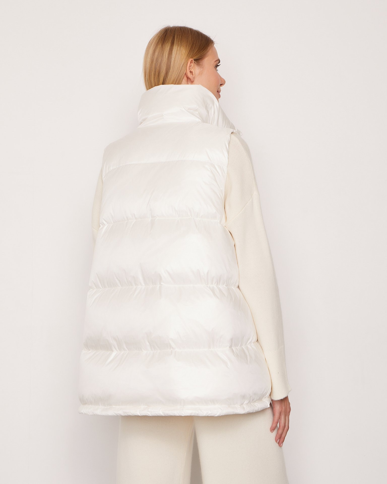 White down and feather vest, White — photo 3