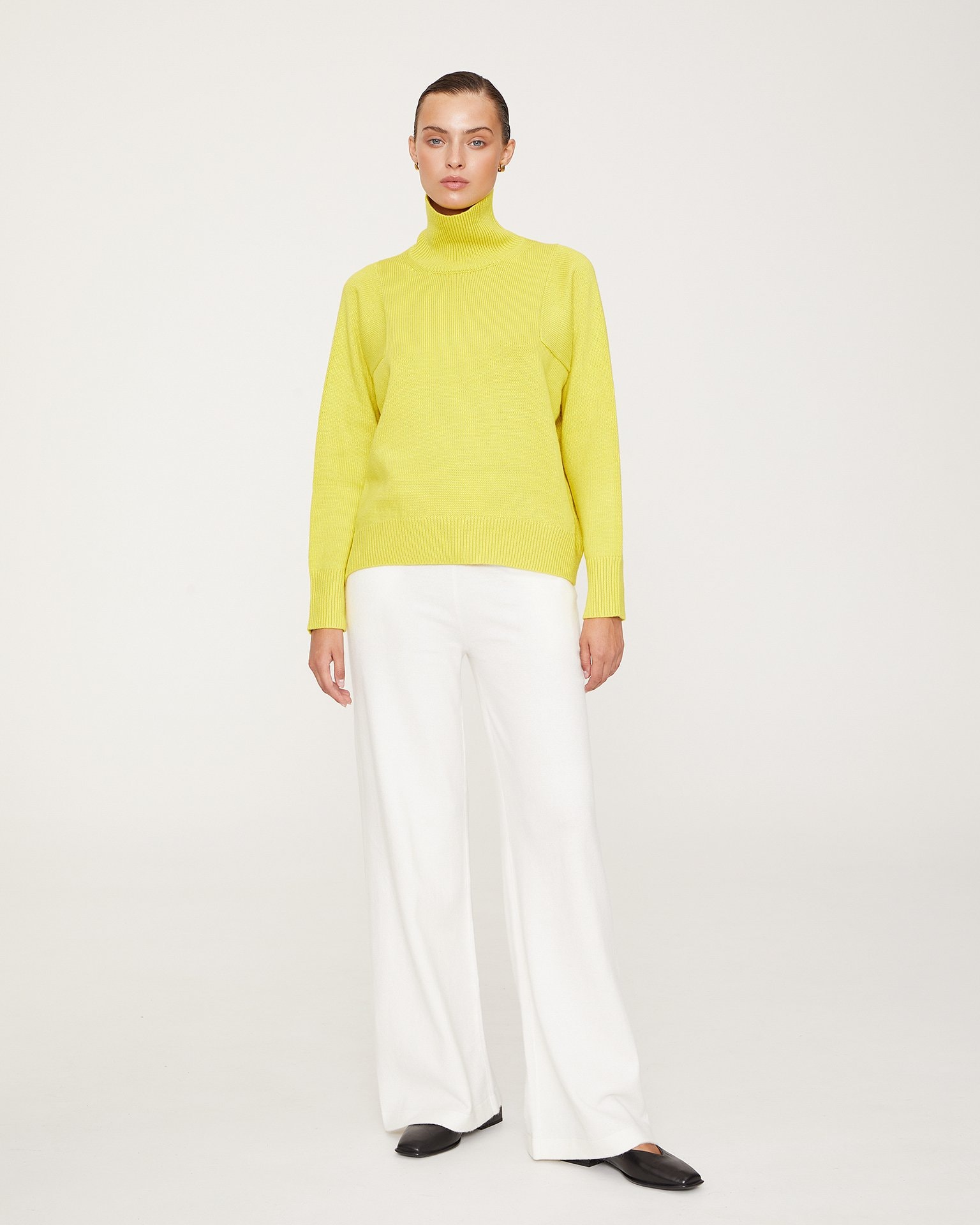 Basic roll neck jumper in yellow, Yellow — photo 5