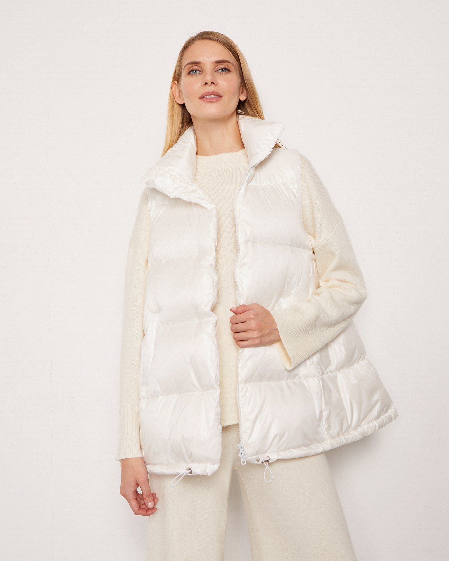 White down and feather vest, White — photo 4