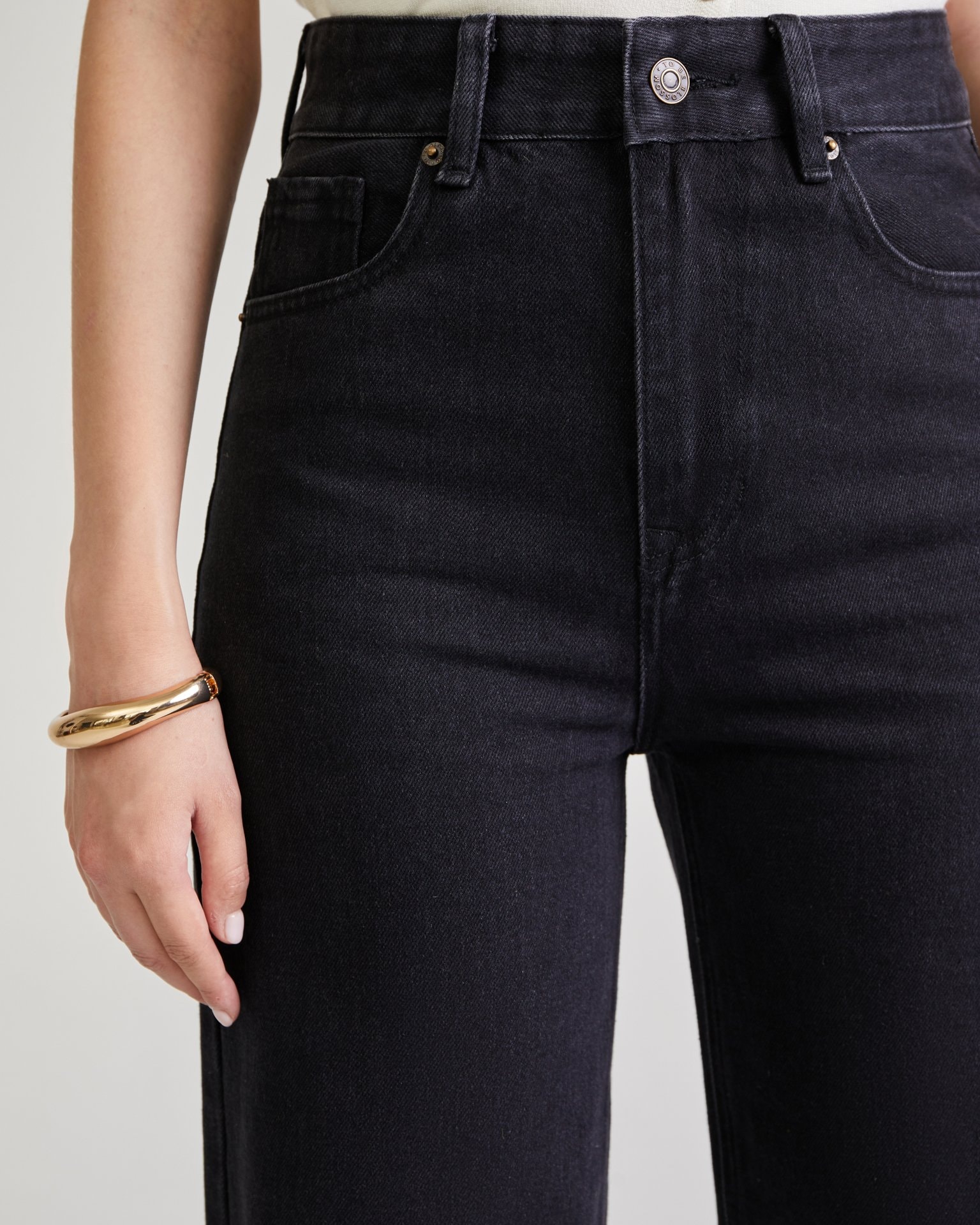 Straight-leg jeans in black, Black — photo 7