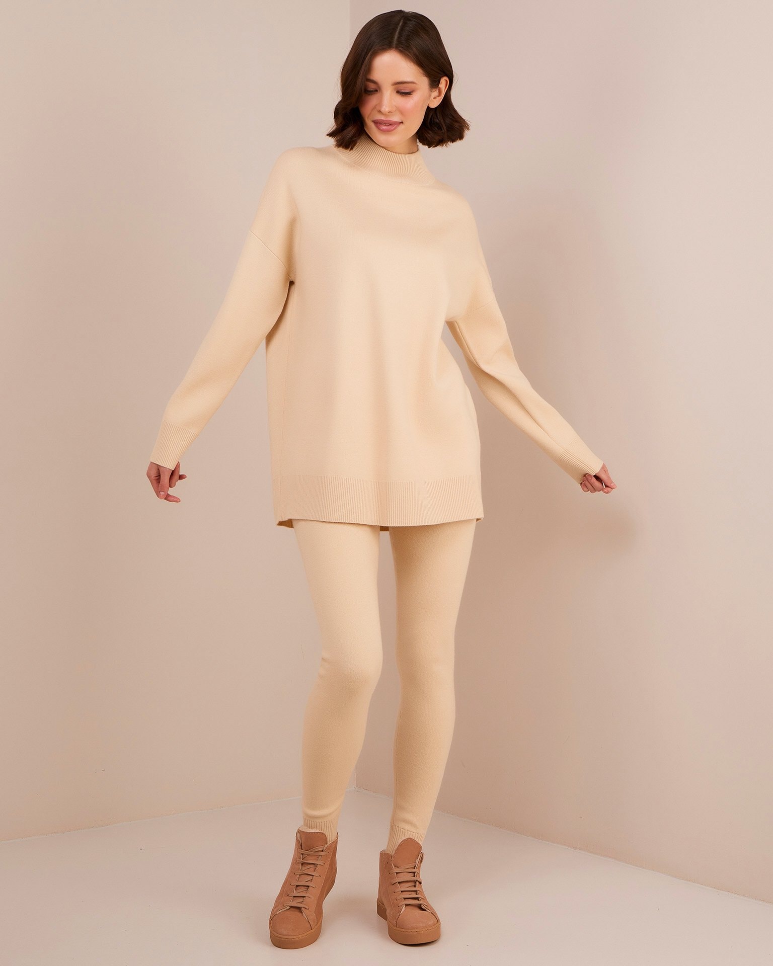 Sweatshirt with leggings, Light Beige — photo 2