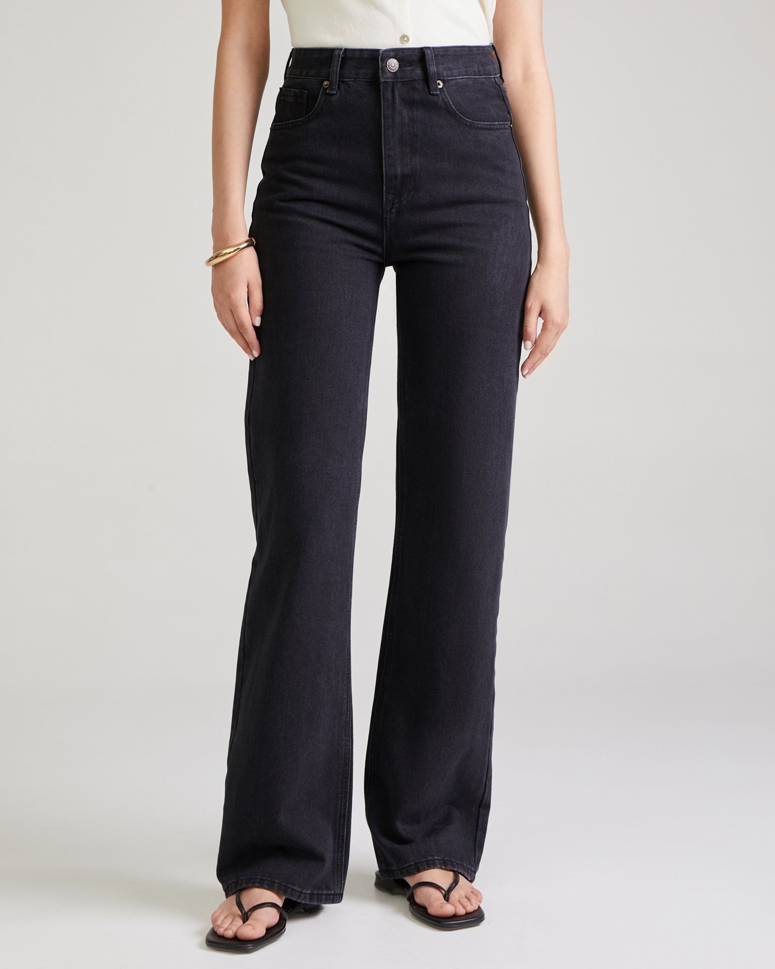 Straight-leg jeans in black, Black — photo 5