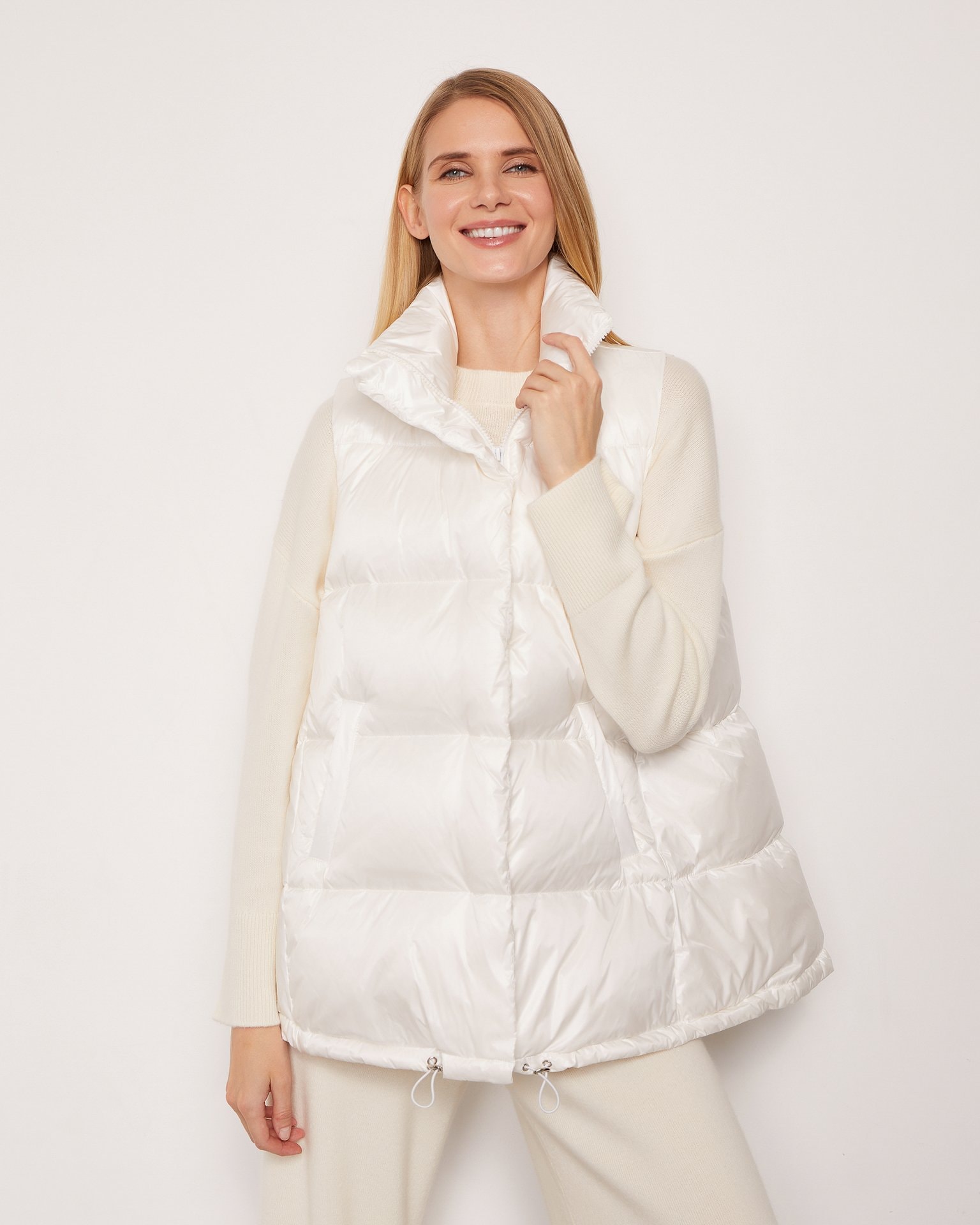 White down and feather vest, White — photo 2