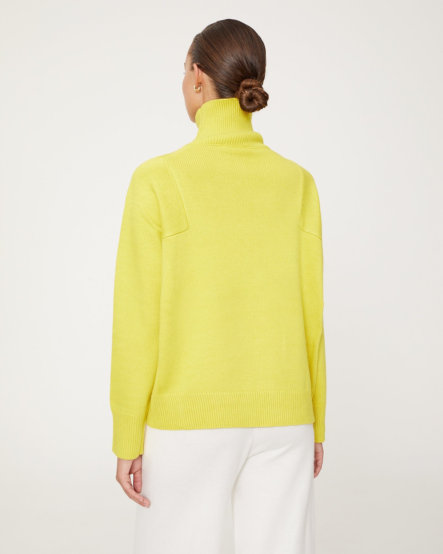 Basic roll neck jumper in yellow, Yellow — photo 3