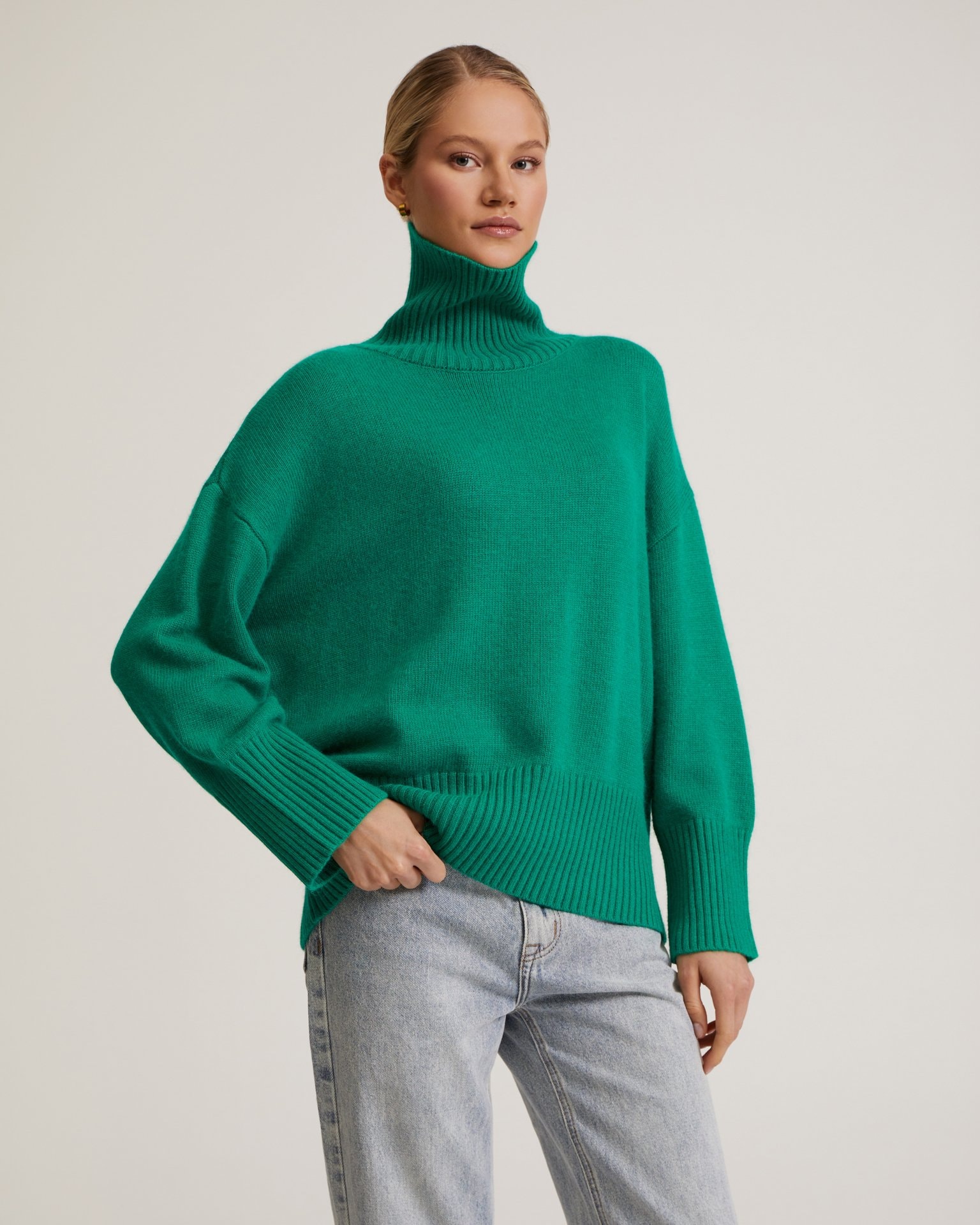 Green high-neck jumper, Green — photo 6