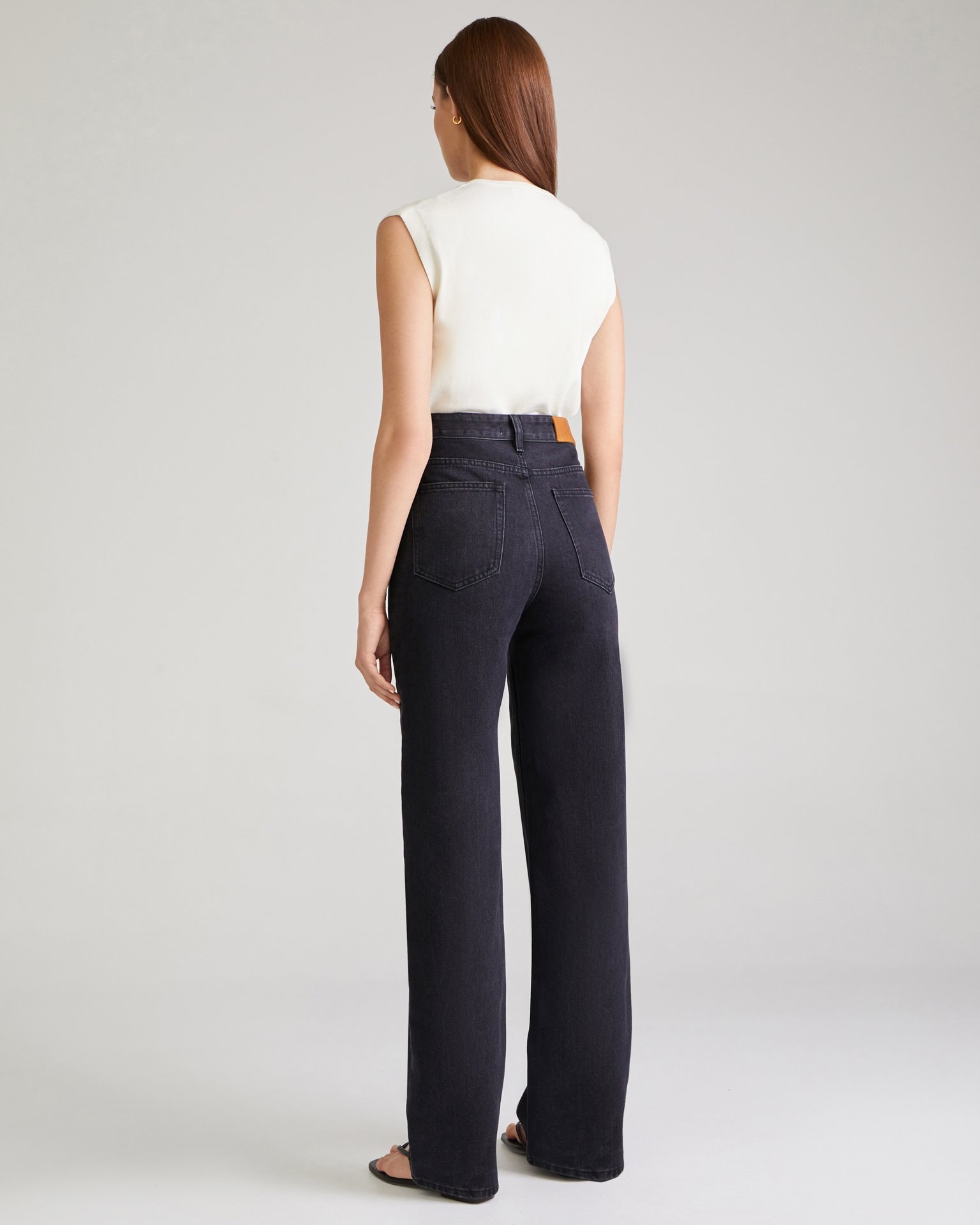 Straight-leg jeans in black, Black — photo 3