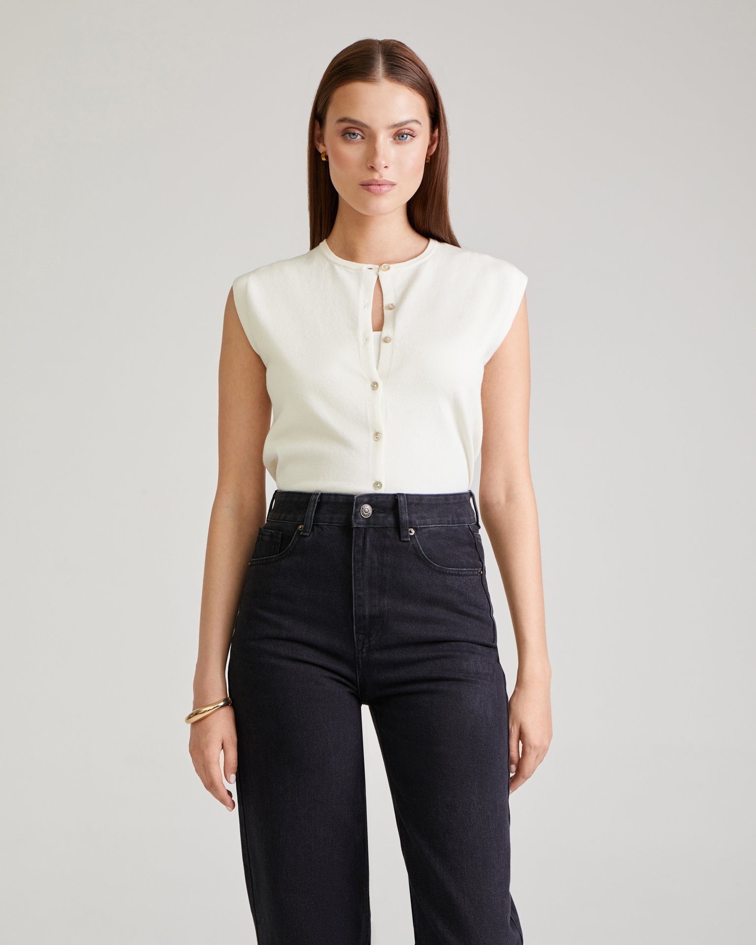 Straight-leg jeans in black, Black — photo 4
