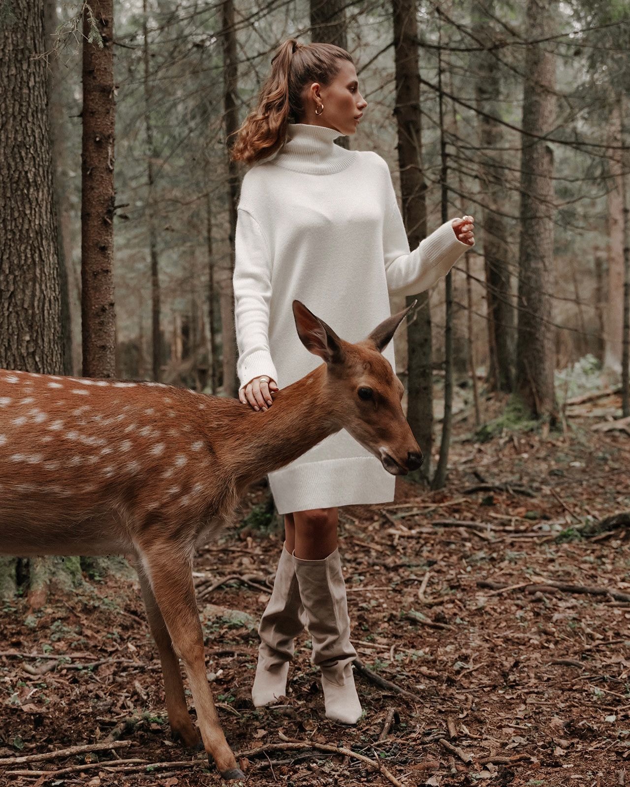 Sweater dress, White