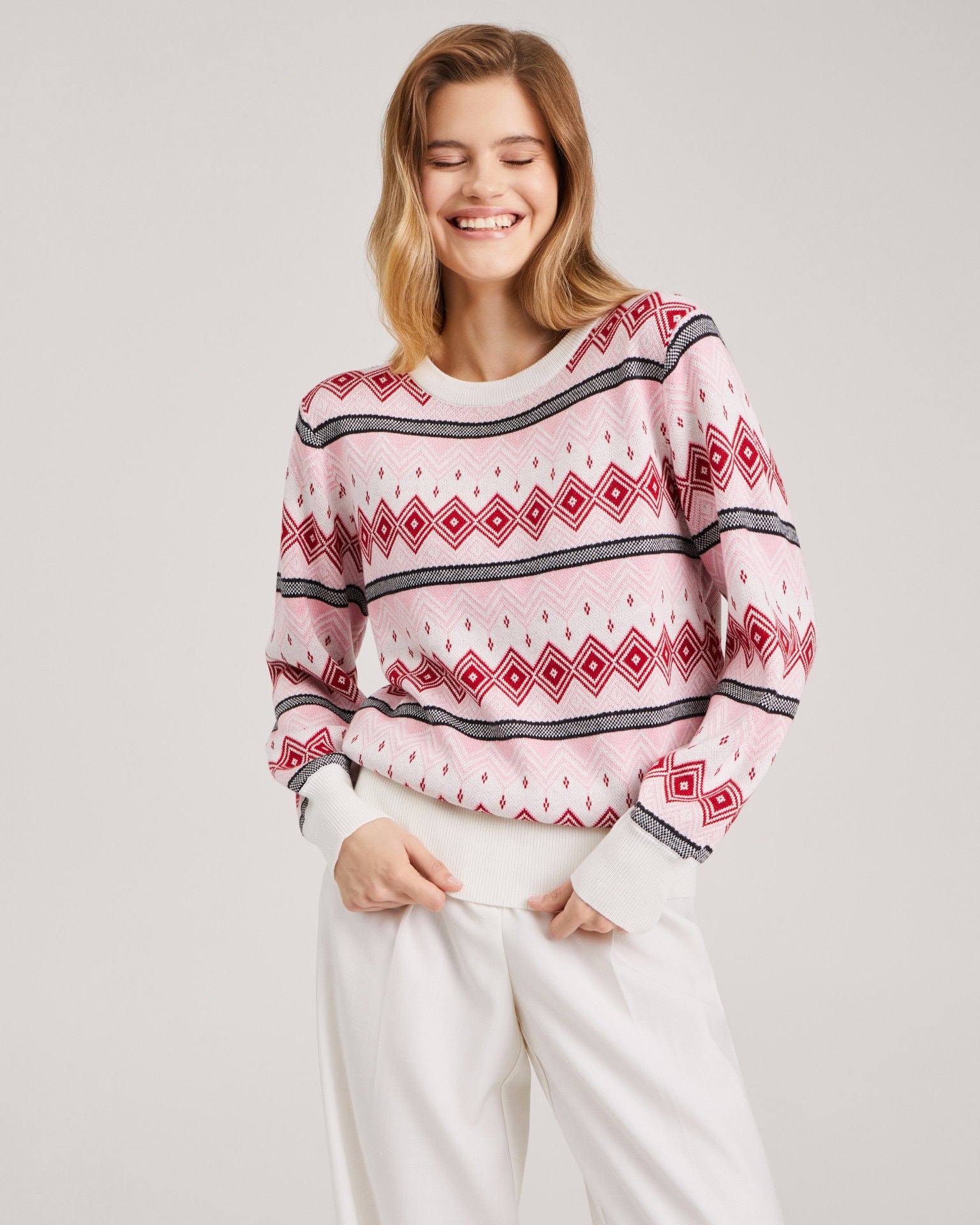 Patterned jumper, Pink — photo 3