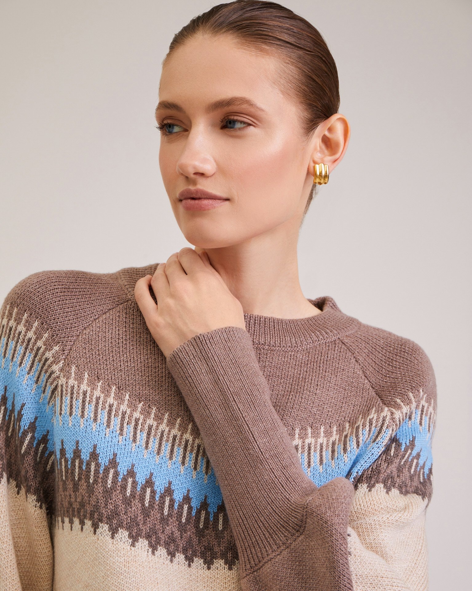 Patterned Jumper, Beige — photo 7