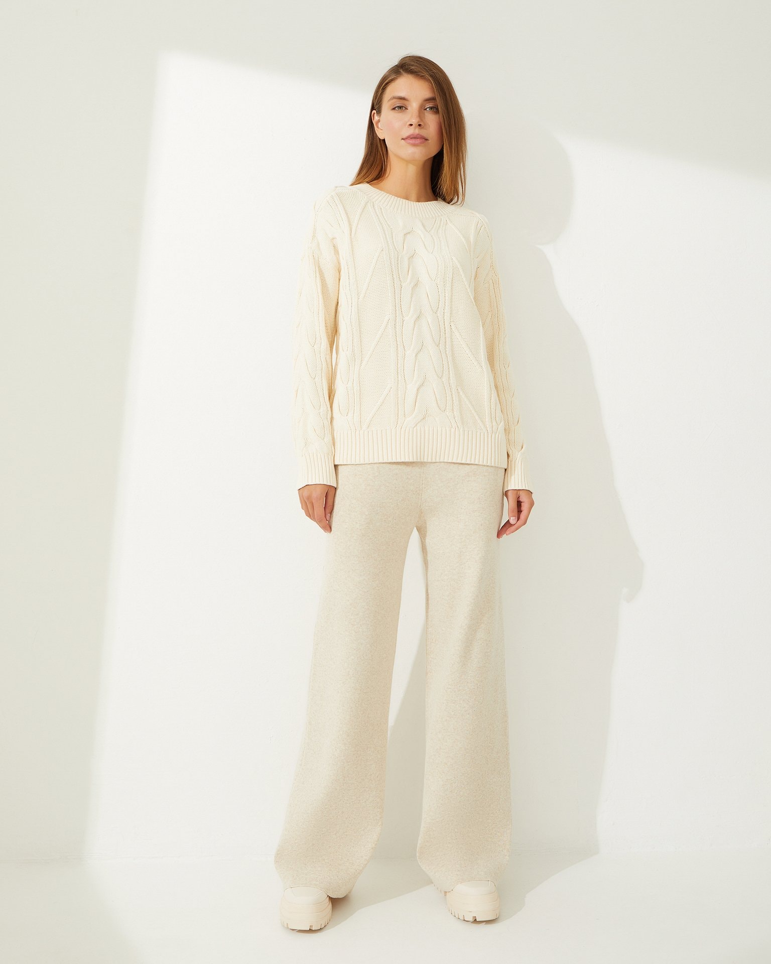 100% Cotton Sweater, Milky
