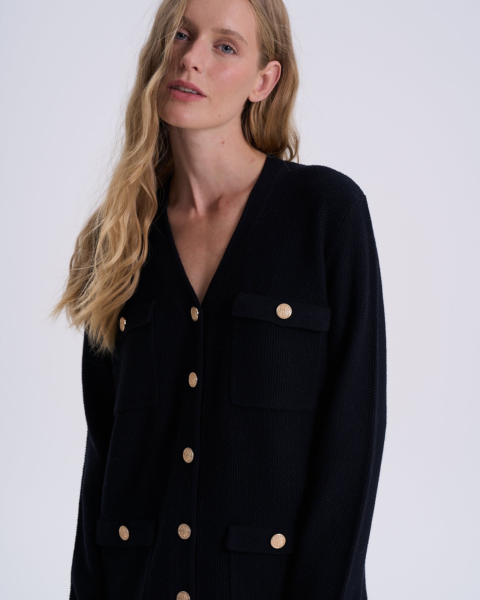 Longline cardigan, Black — photo 6