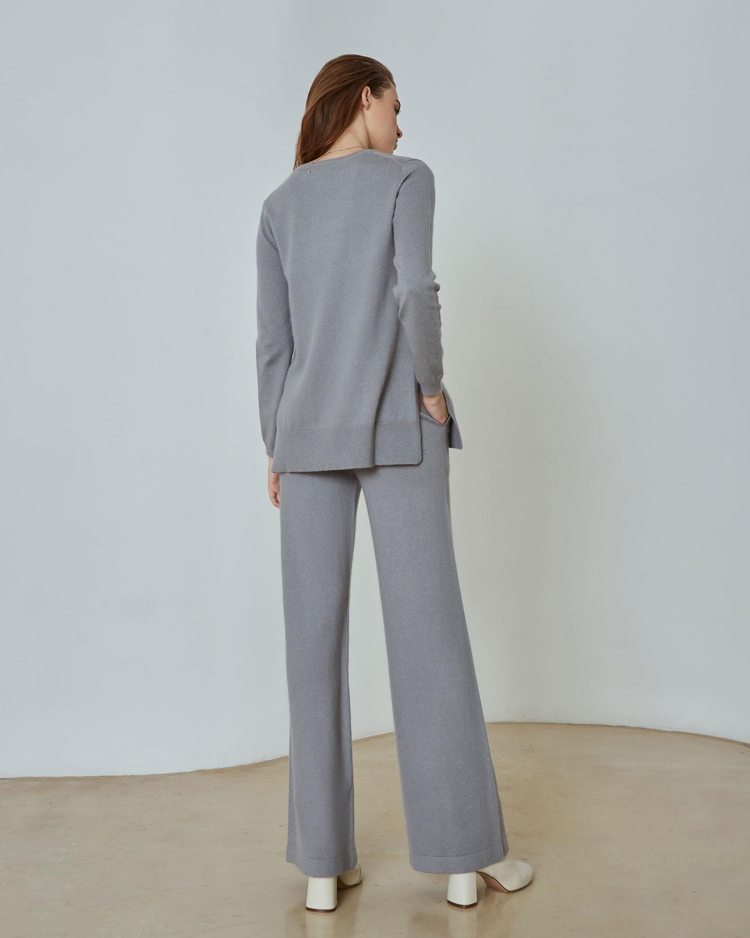 Flared Leg Trousers Suit, Grey — photo 3