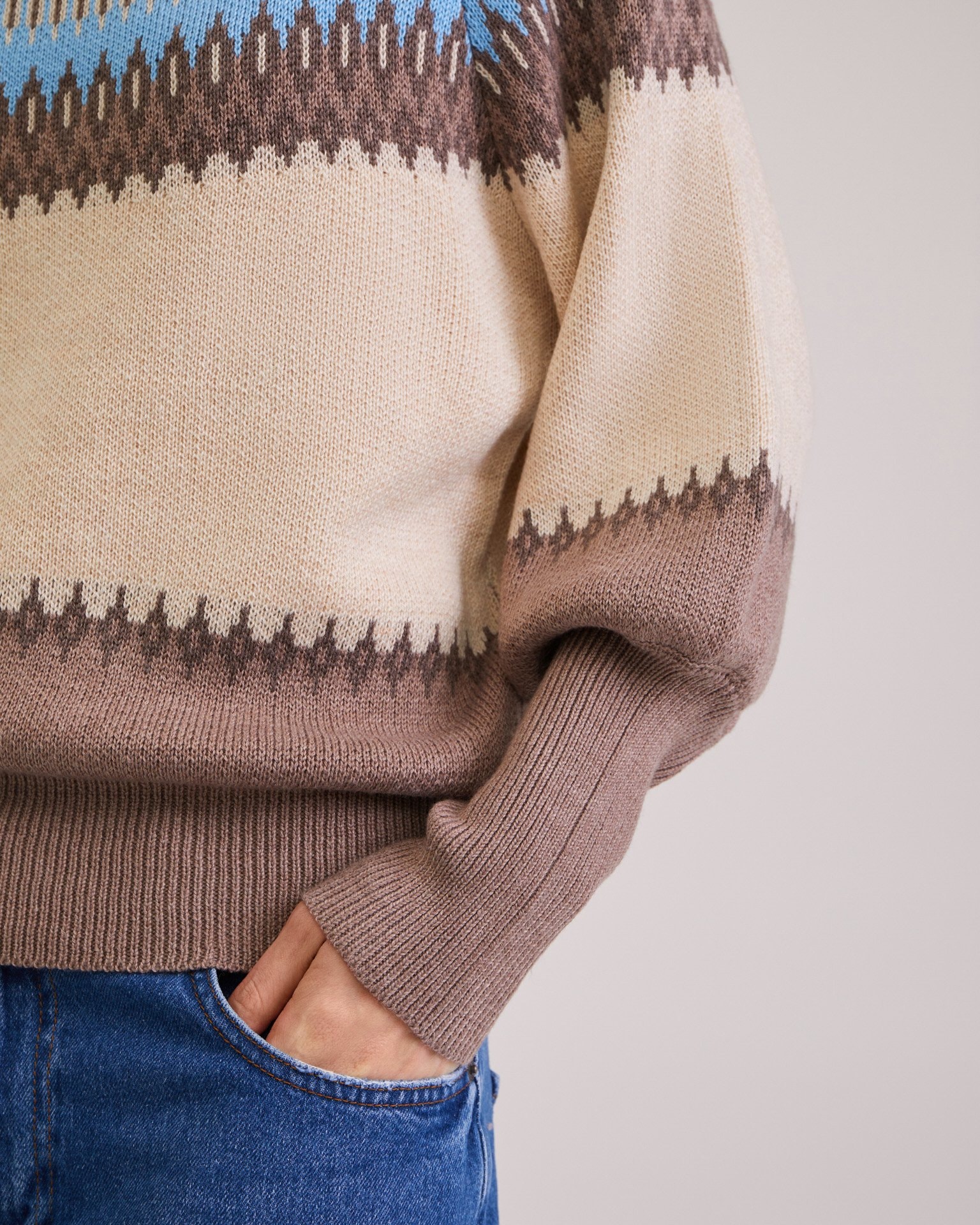 Patterned Jumper, Beige — photo 8
