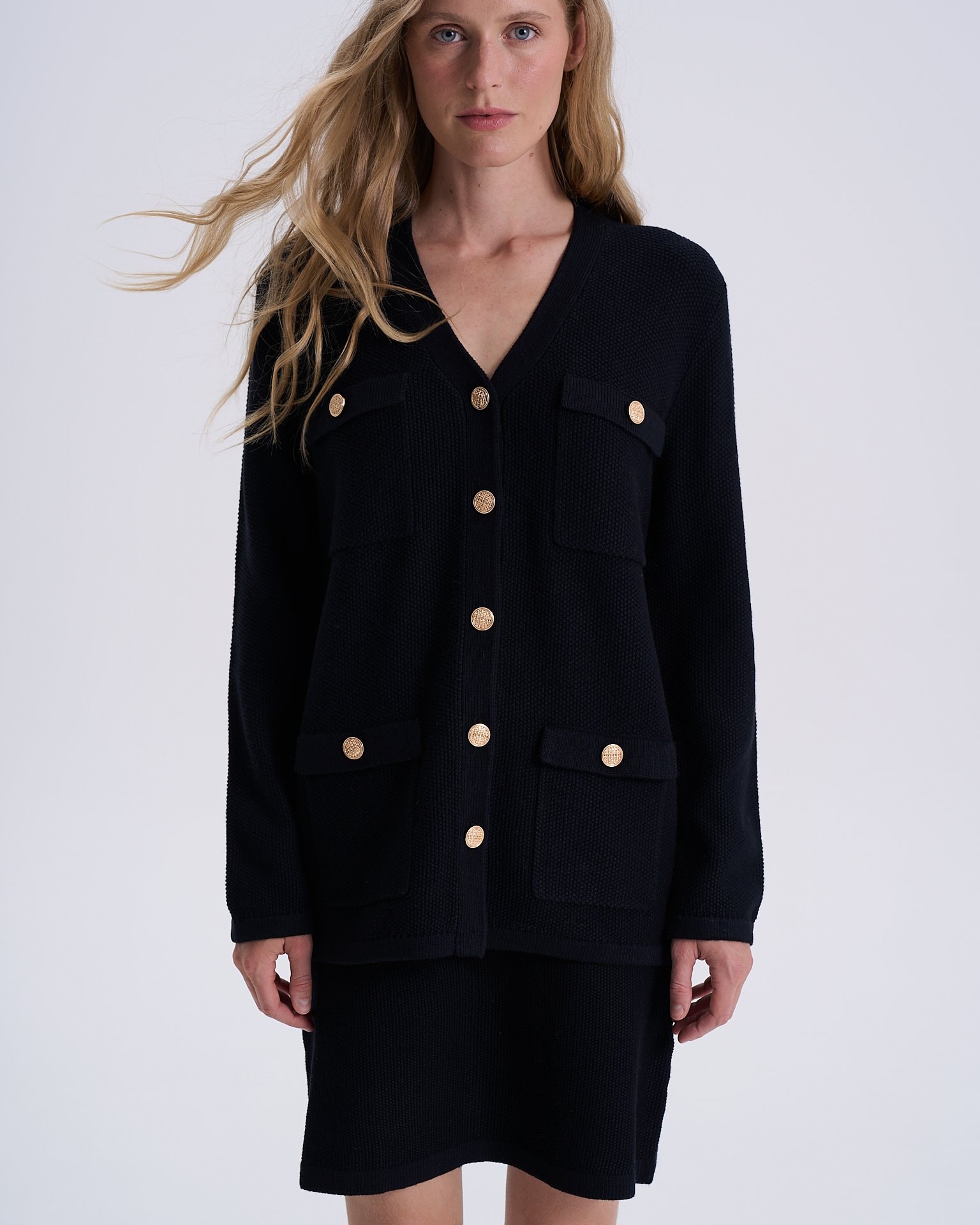 Longline cardigan, Black — photo 3