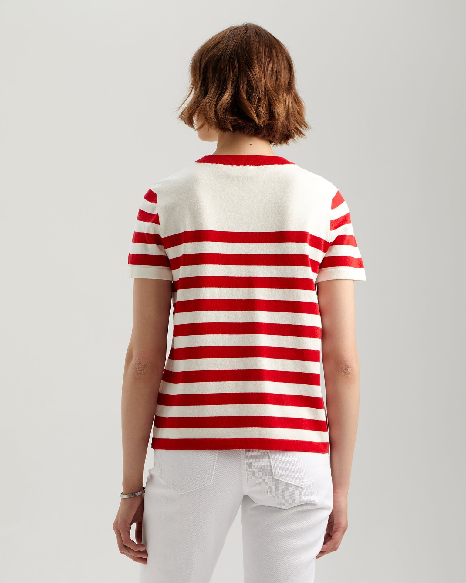 Red striped T-shirt, Red — photo 4