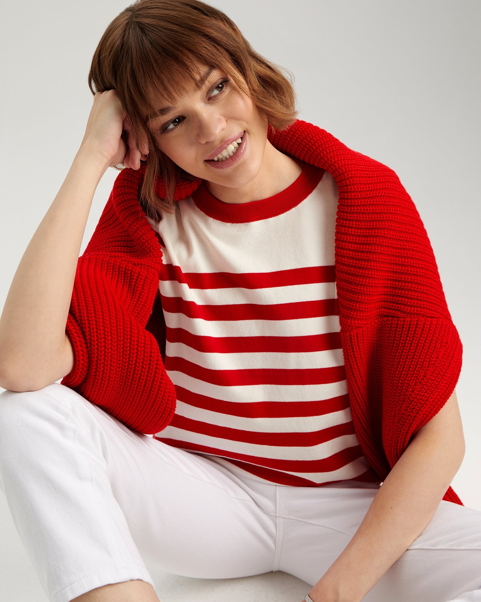 Red striped T-shirt, Red — photo 2
