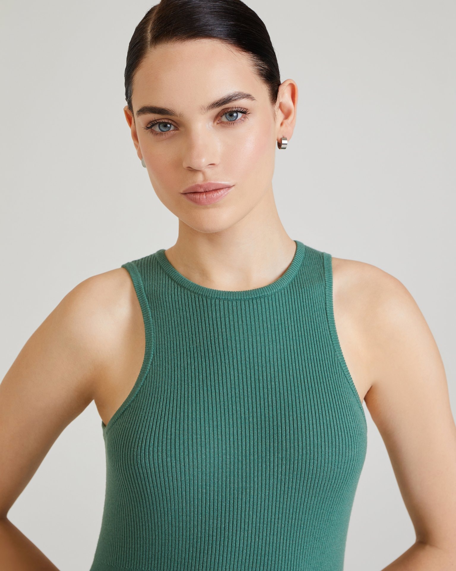 Sleeveless Dress, Green — photo 5