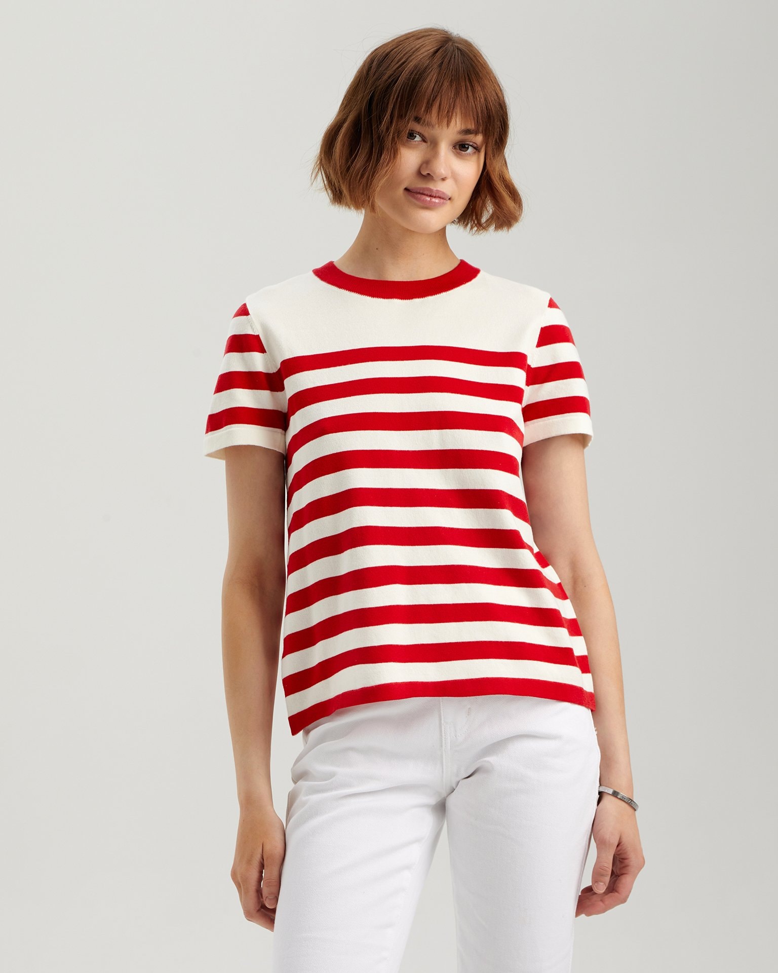 Red striped T-shirt, Red — photo 5