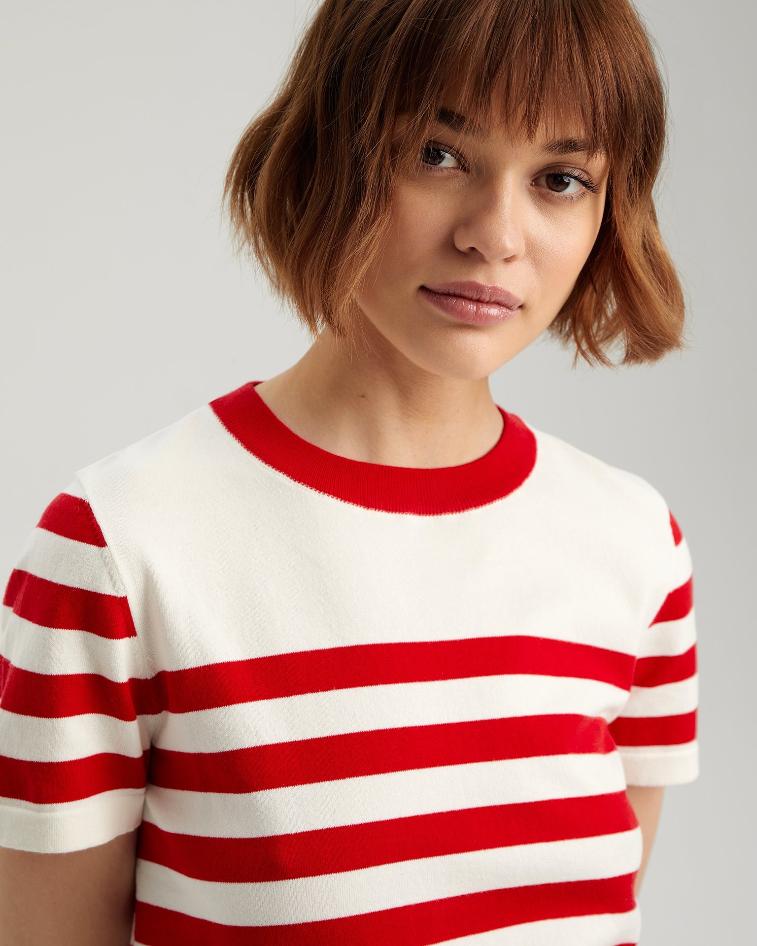 Red striped T-shirt, Red — photo 6
