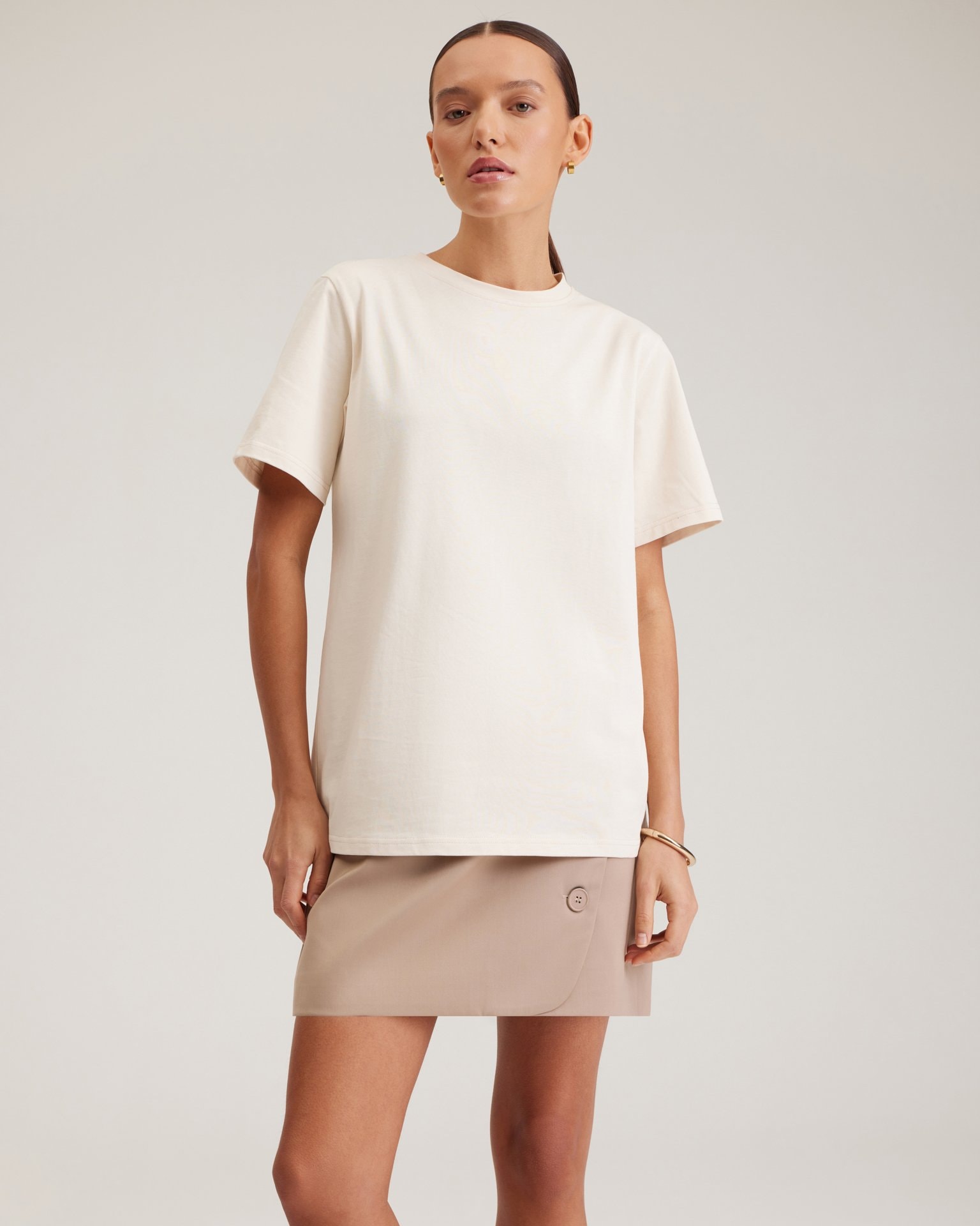 Basic Beige T-shirt, Beige — photo 5
