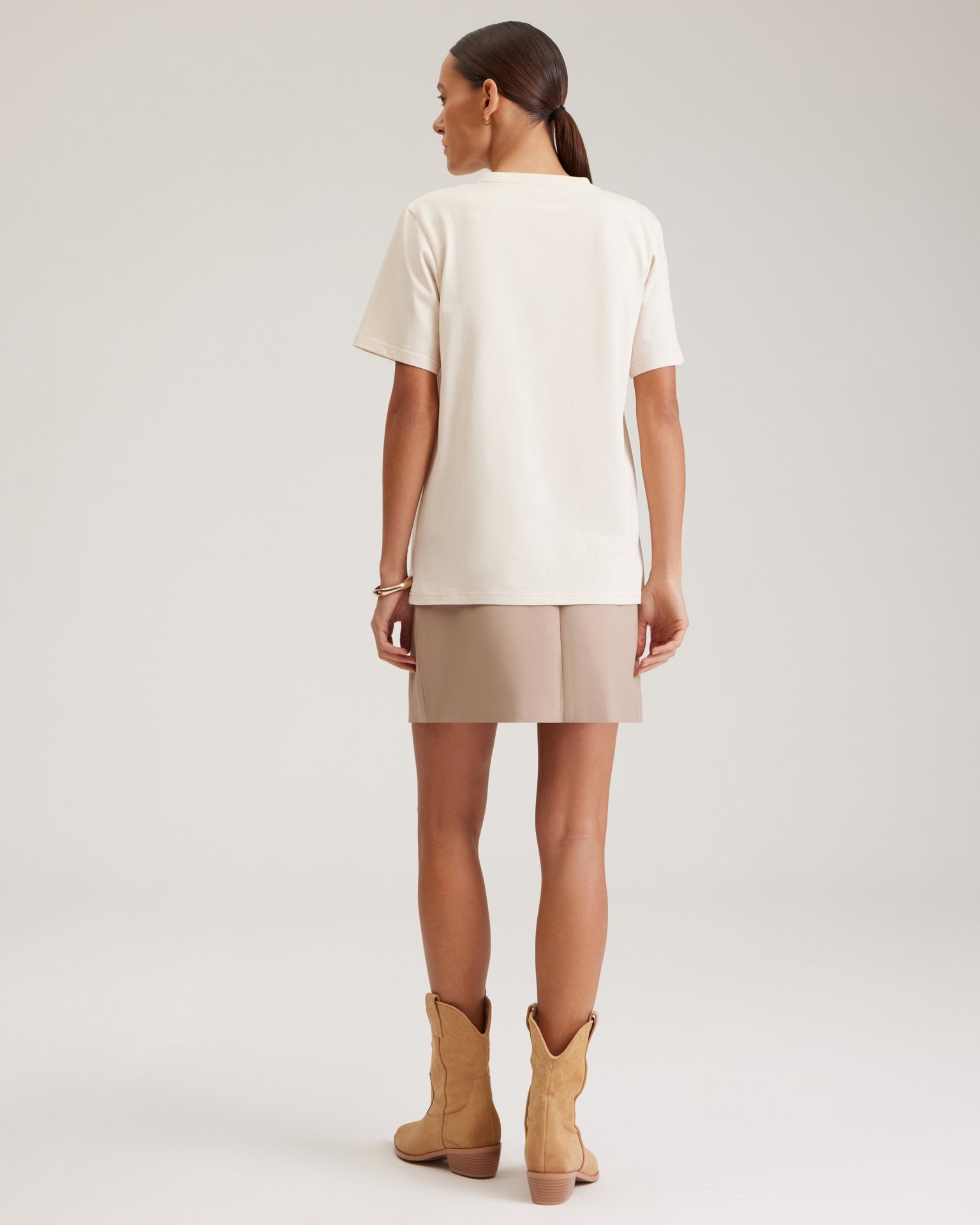 Basic Beige T-shirt, Beige — photo 4