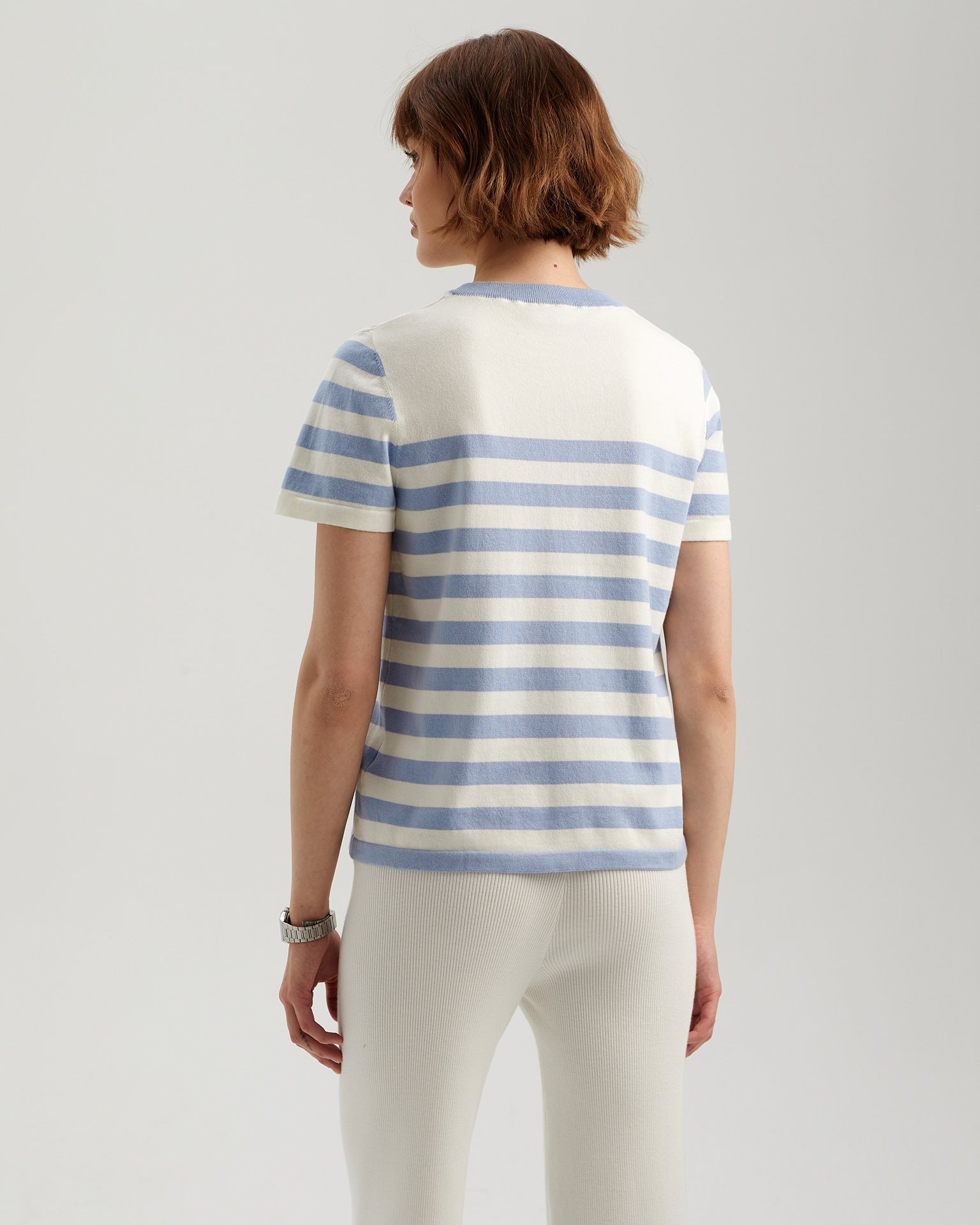 Straight-cut t-shirt, Light blue — photo 4