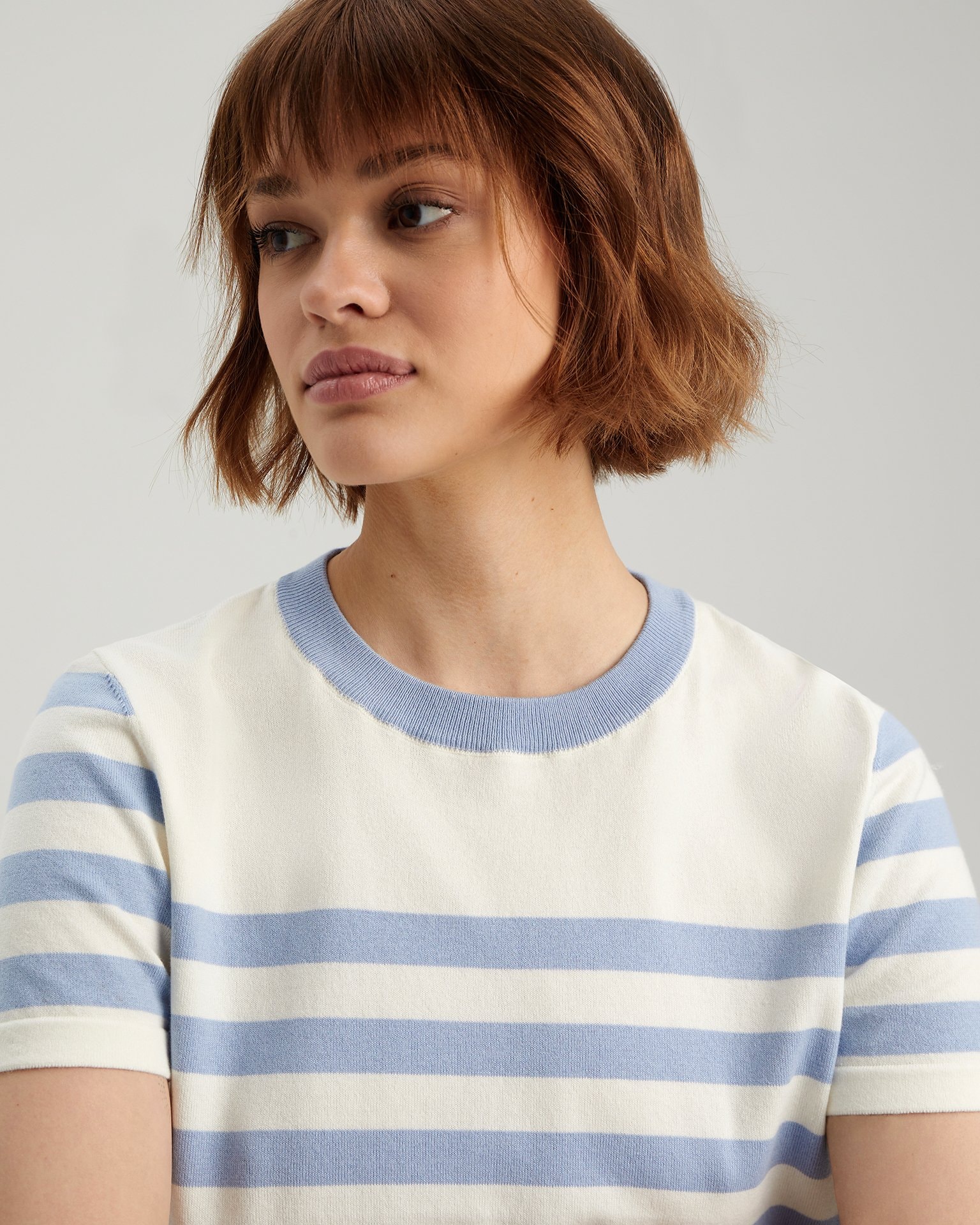 Straight-cut t-shirt, Light blue — photo 5