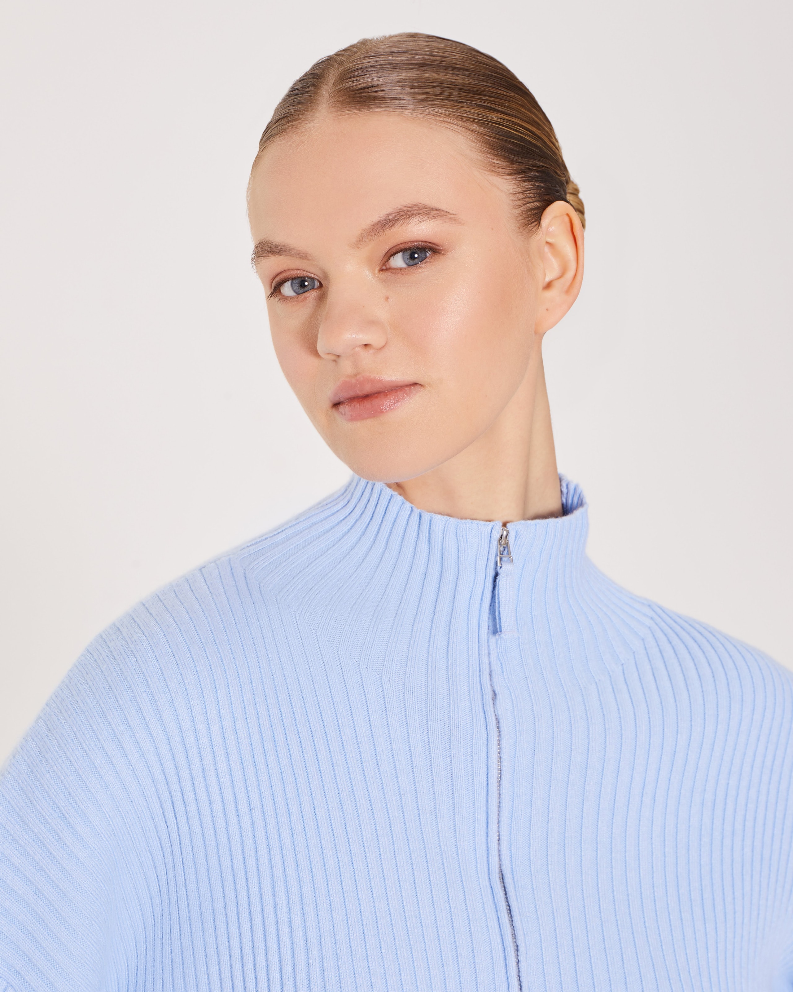 Blended Wool Jumper, Sky Blue — photo 4