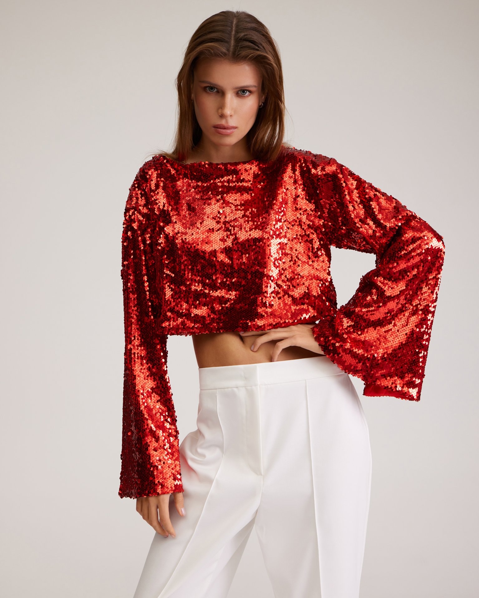Red sequin top, Red