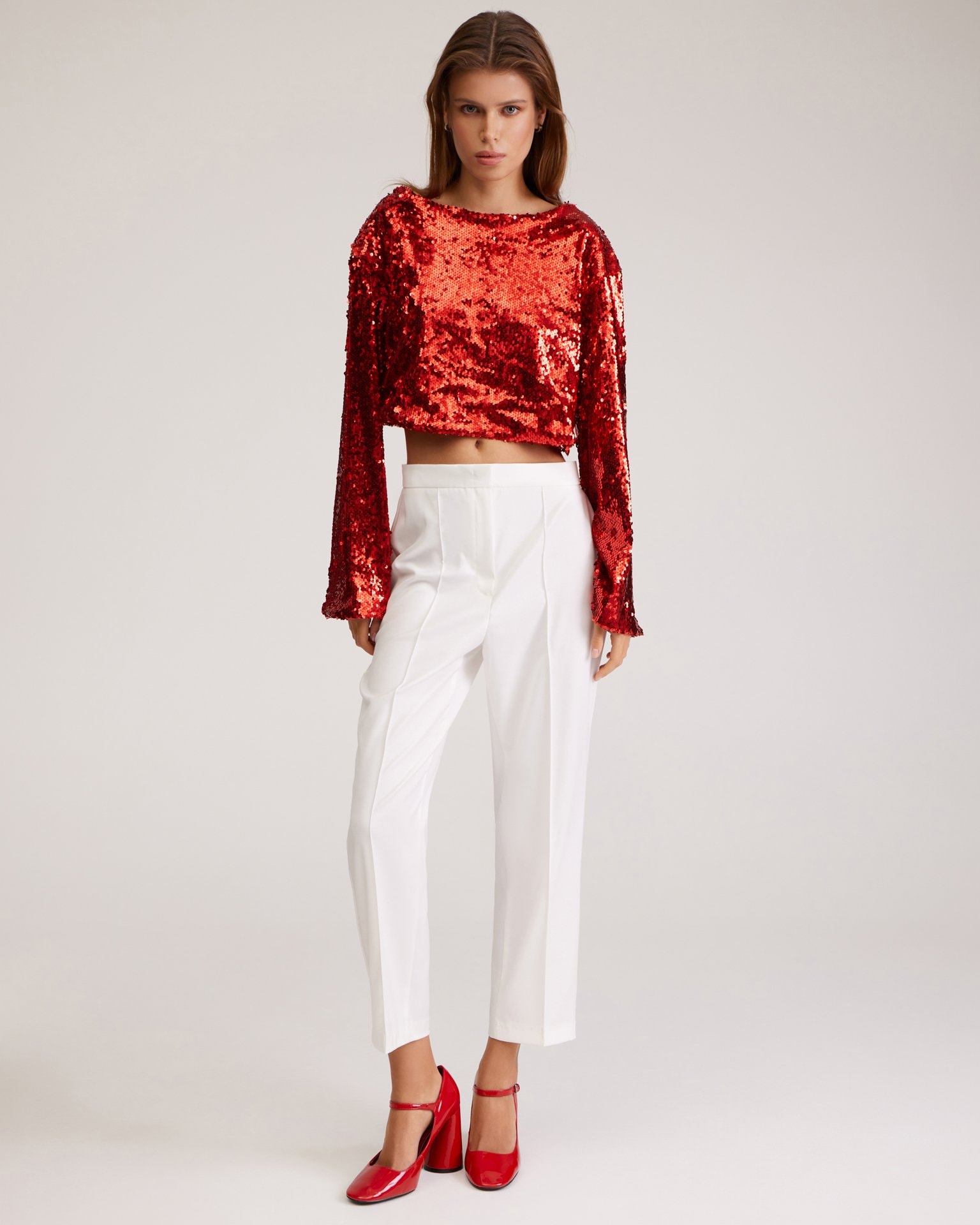 Red sequin top, Red — photo 8
