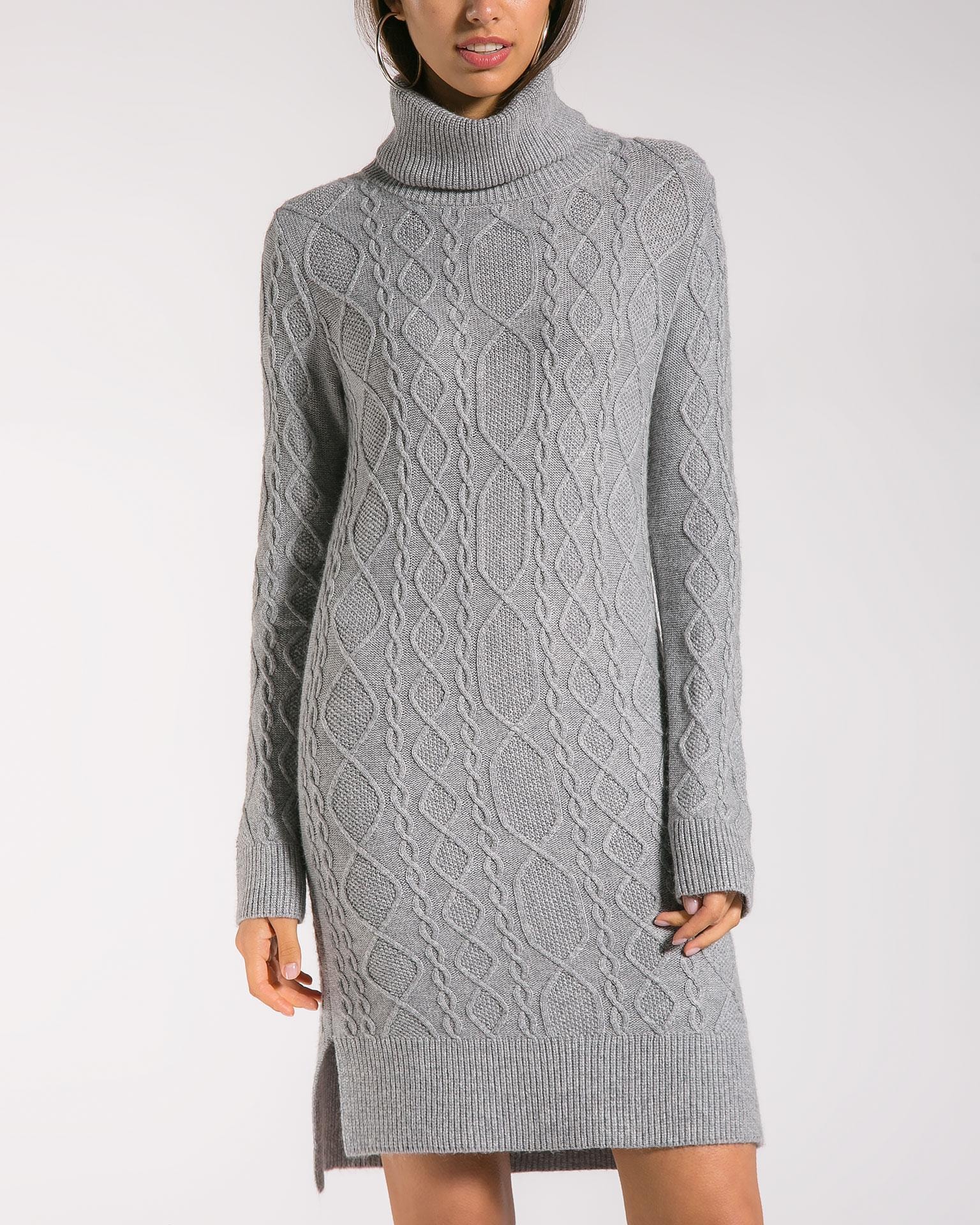 Dress with a high neckline, Grey — photo 4