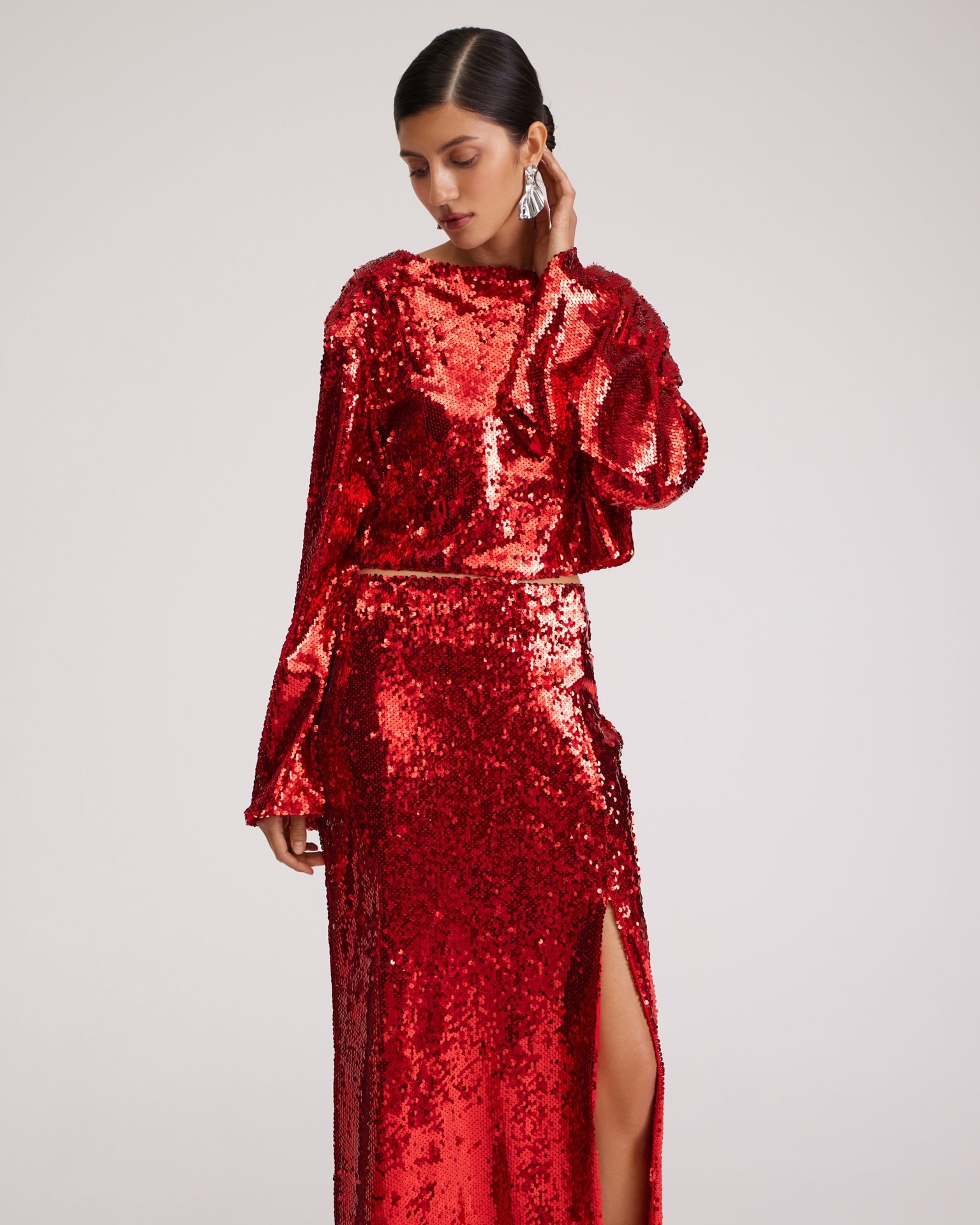 Red sequin top, Red — photo 6