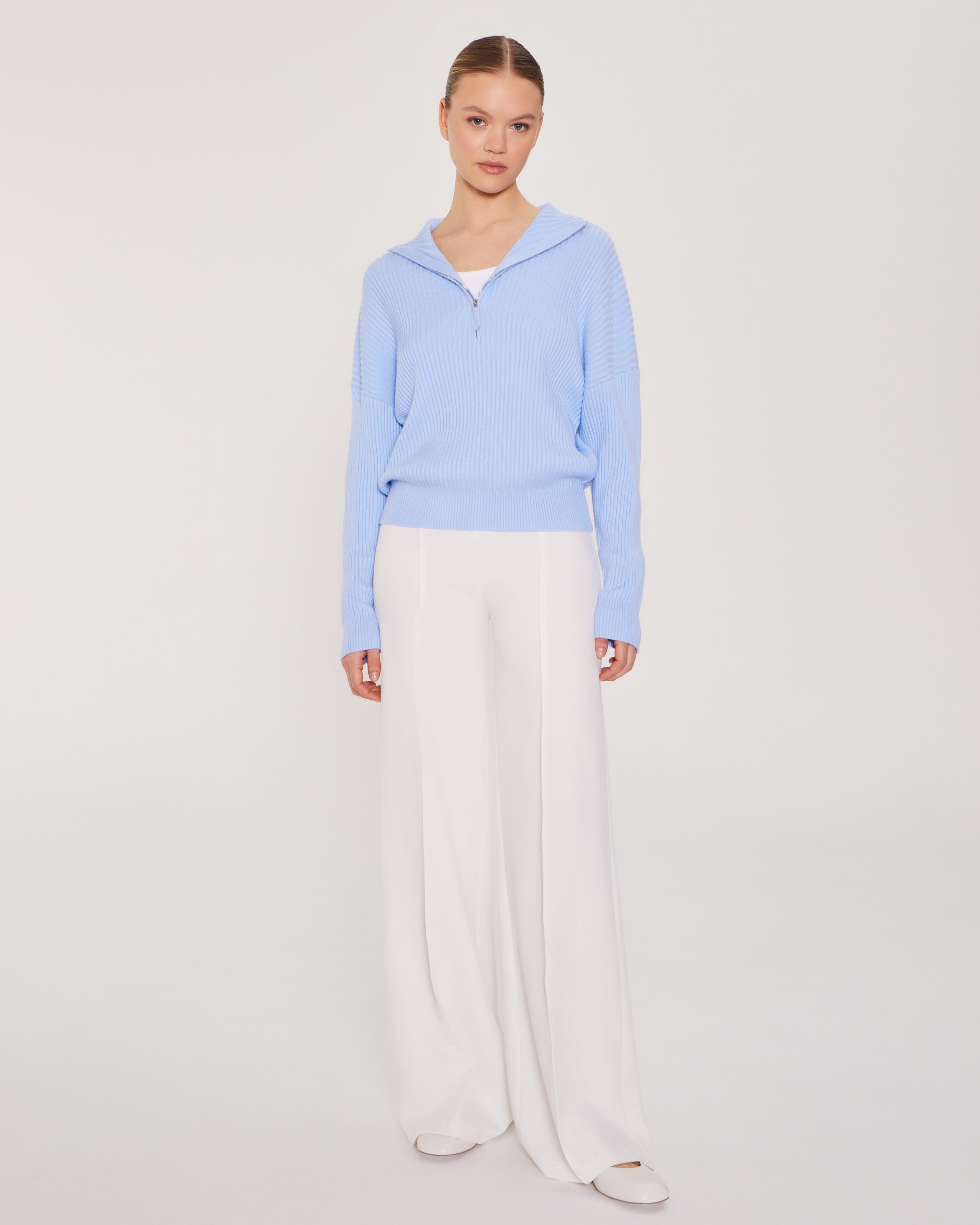 Blended Wool Jumper, Sky Blue — photo 2