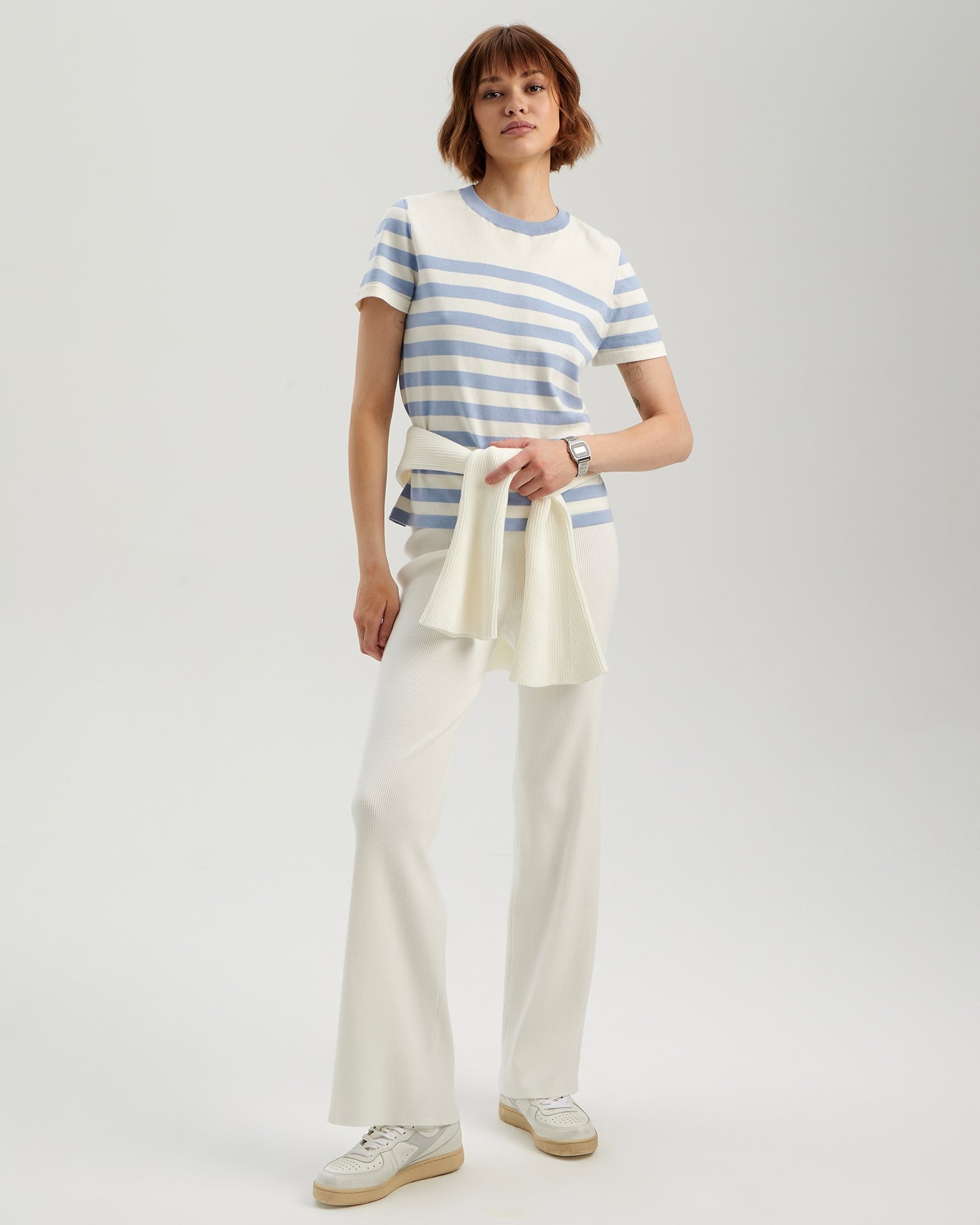 Straight-cut t-shirt, Light blue — photo 2
