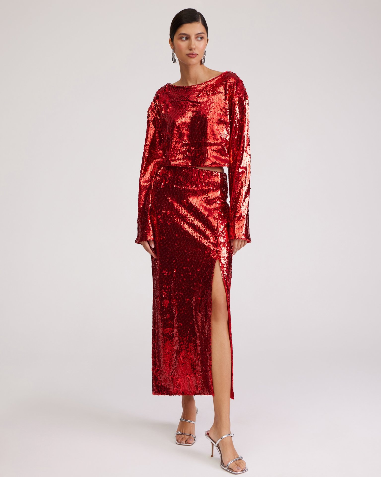 Red sequin top, Red — photo 3