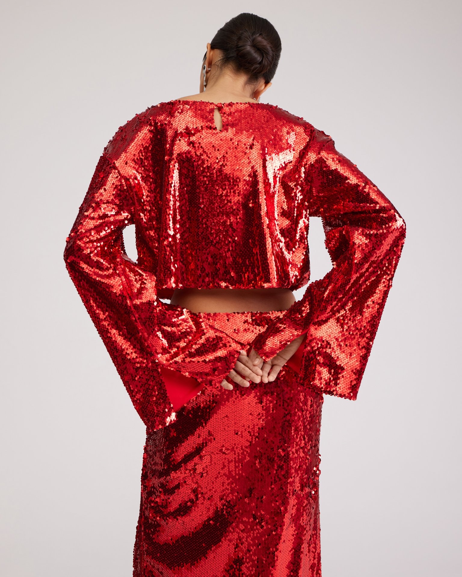 Red sequin top, Red — photo 5