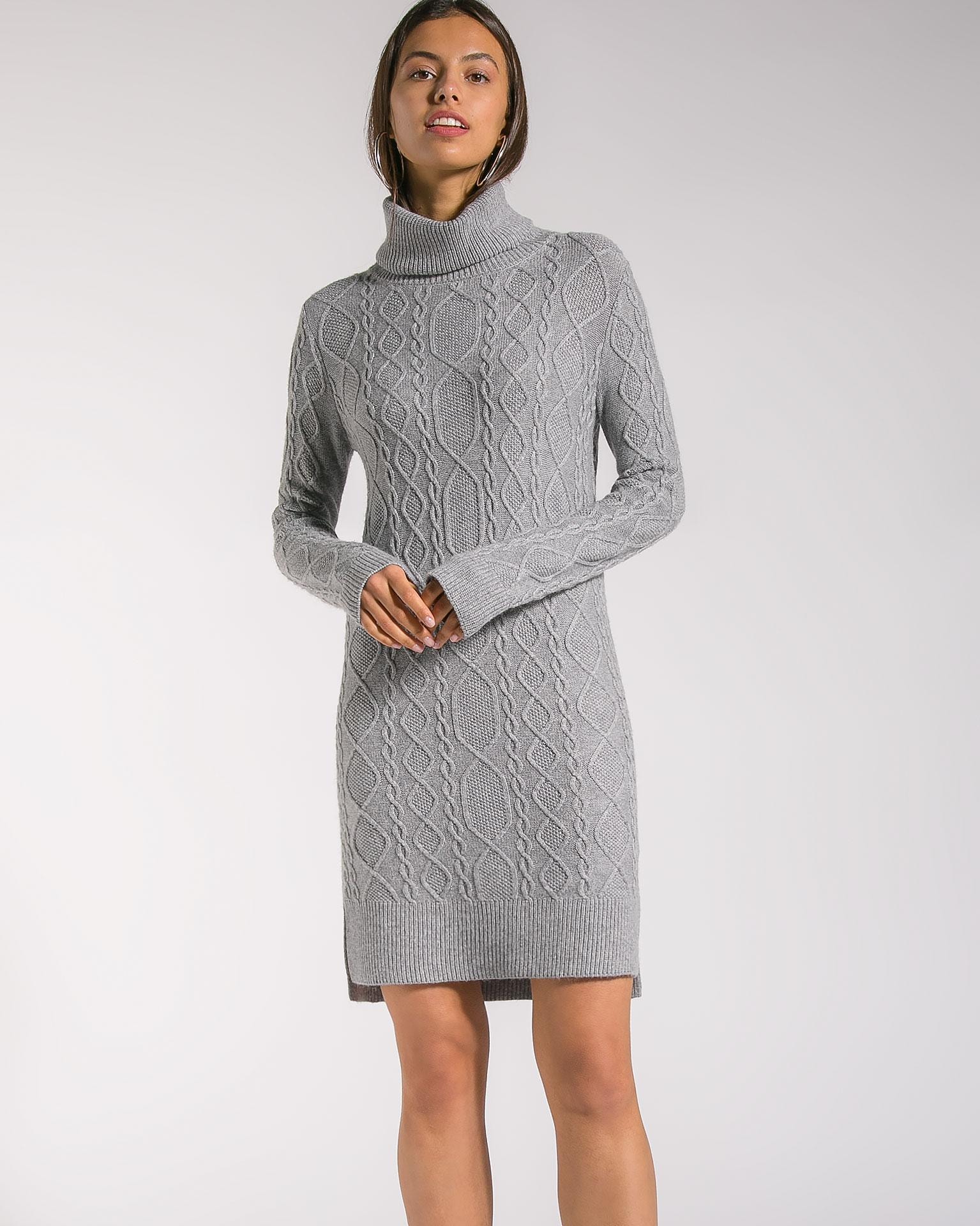 Dress with a high neckline, Grey — photo 2