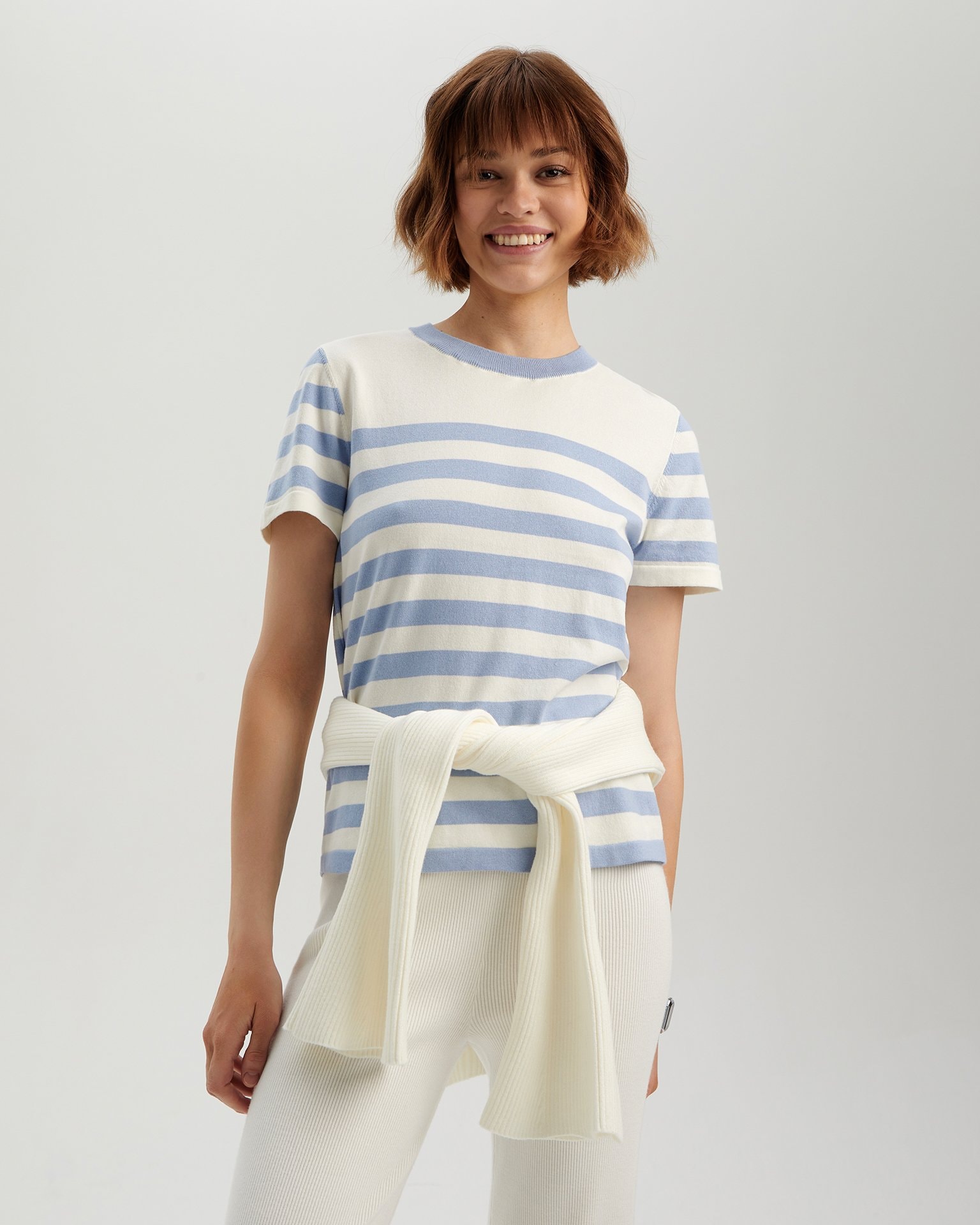 Straight-cut t-shirt, Light blue — photo 3