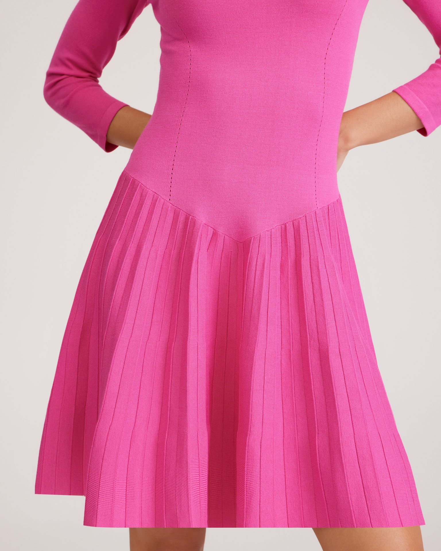 Pleated Dress, Fuchsia — photo 8