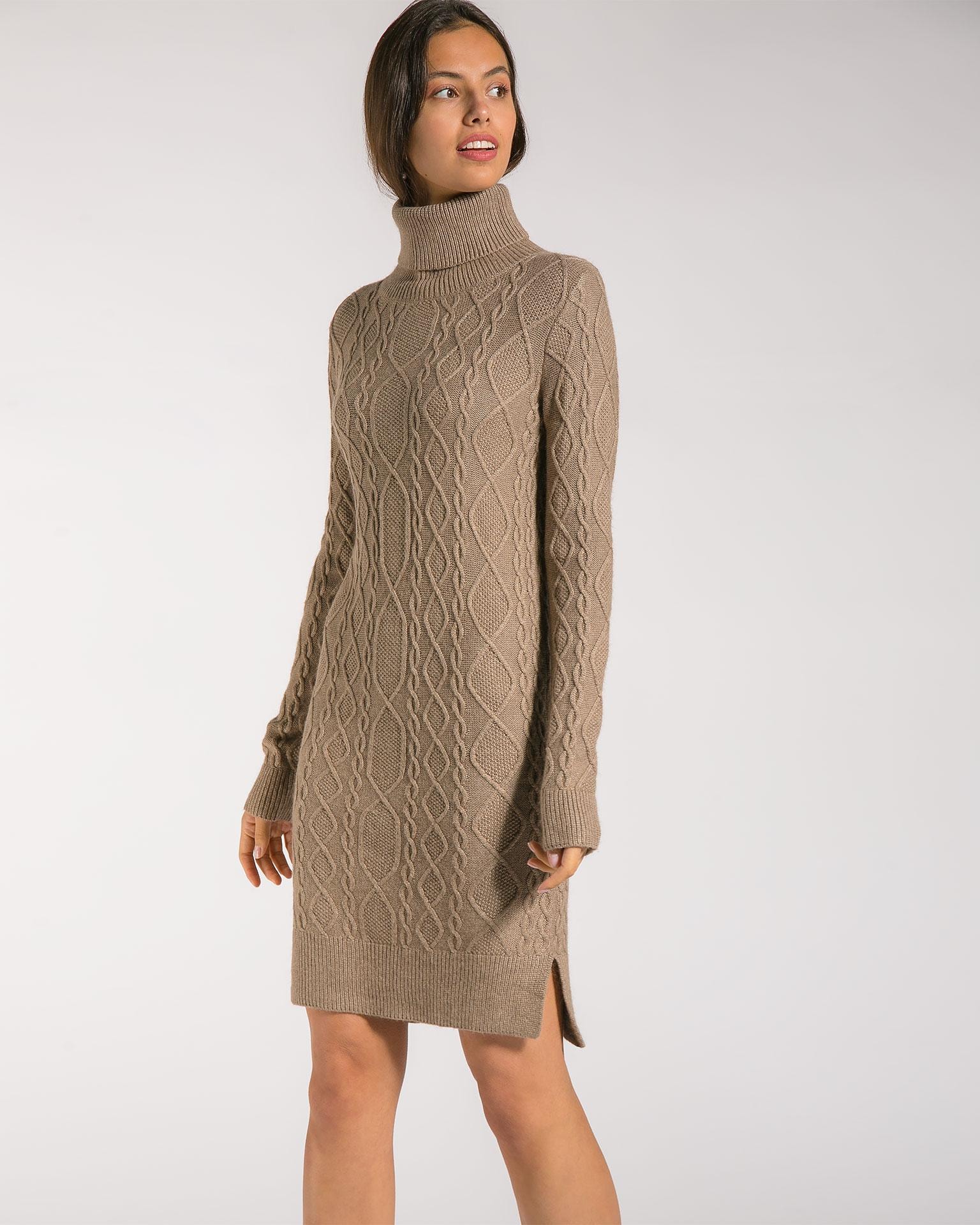 Dress with an elongated back, Brown
