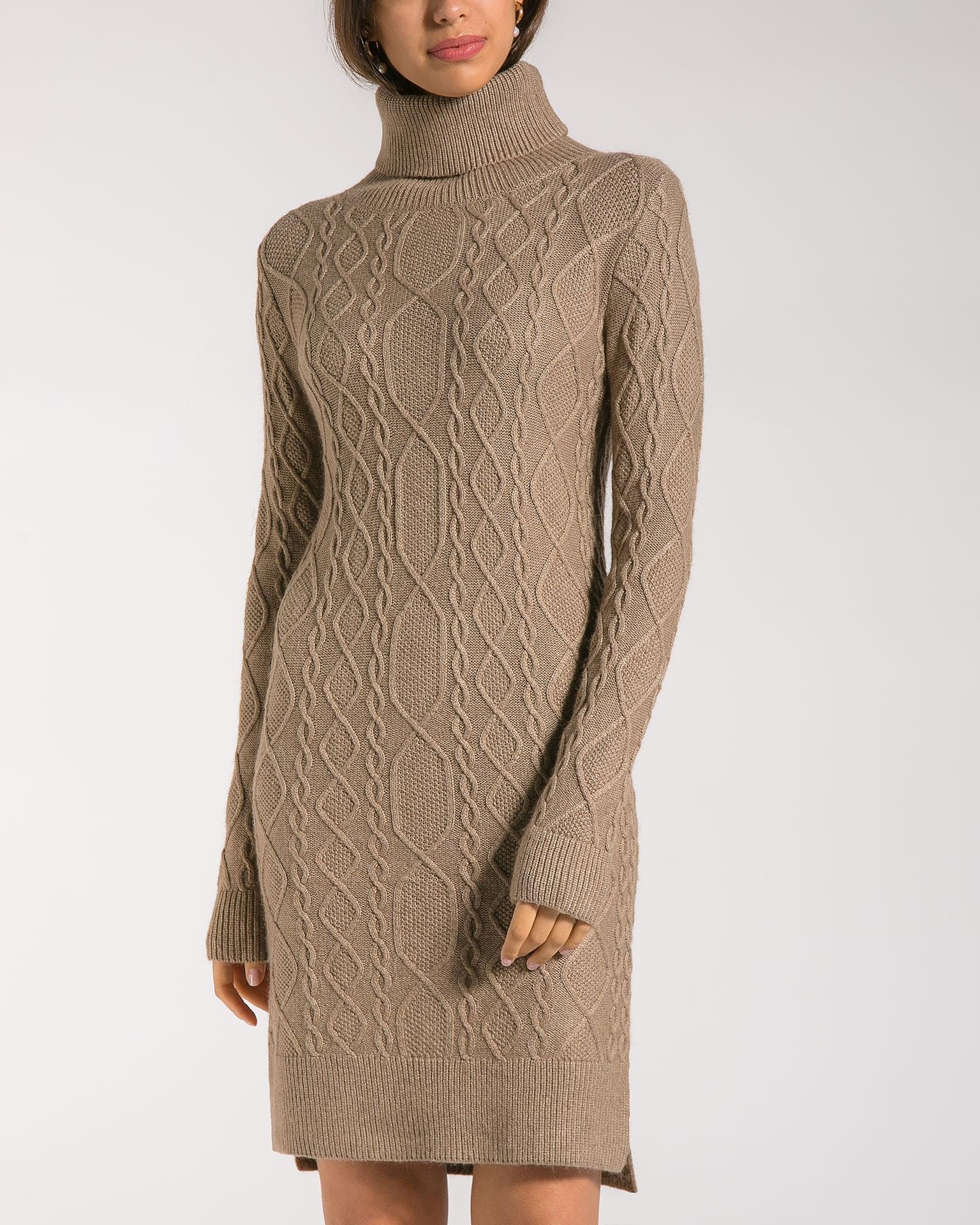 Dress with an elongated back, Brown — photo 4