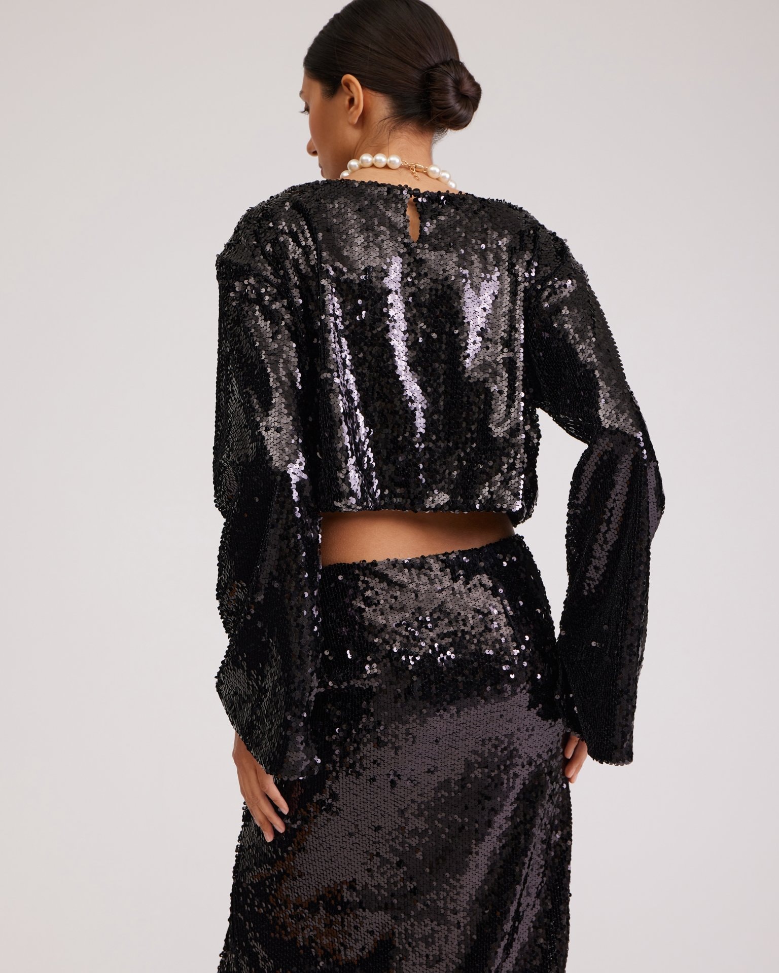 Black Sequin Top, Black — photo 3