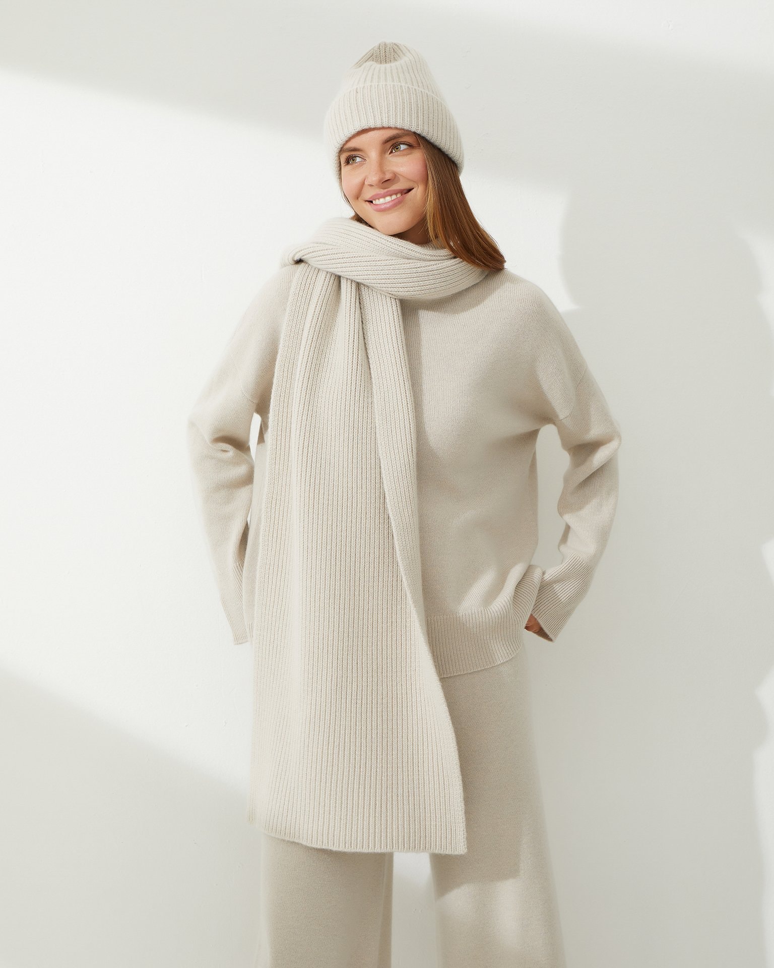 Cashmere scarf, Beige — photo 4
