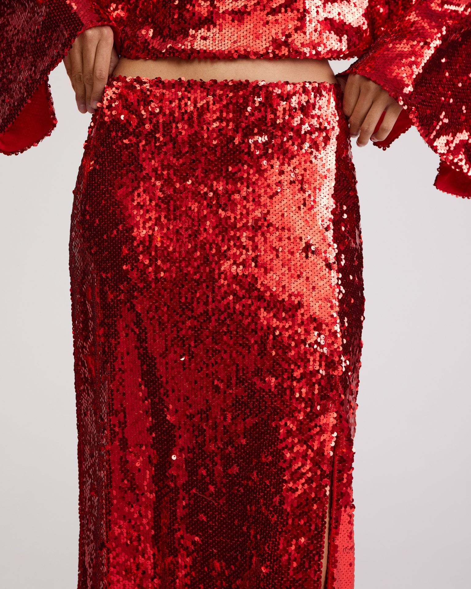 Red sequin skirt, Red — photo 6