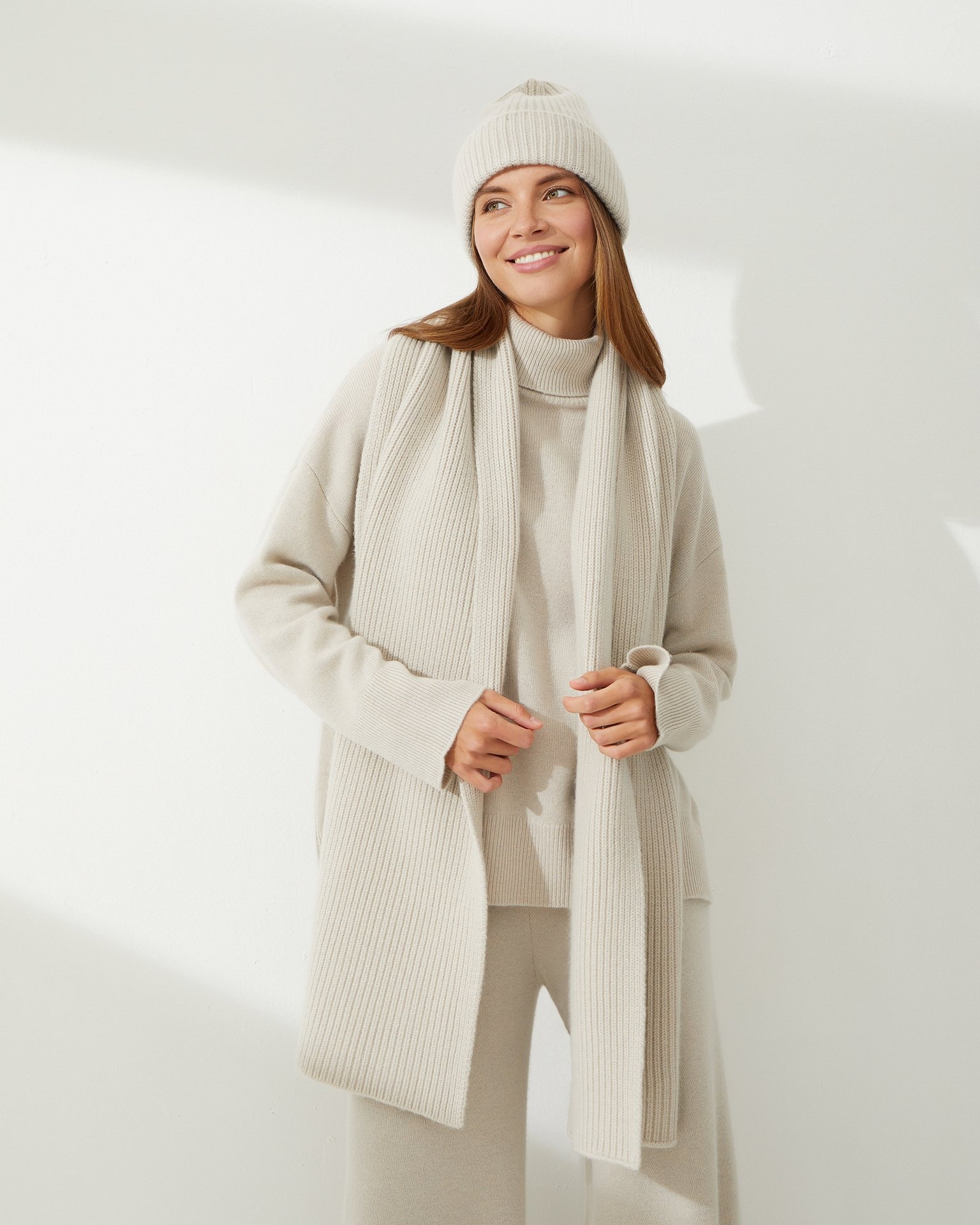 Cashmere scarf, Beige — photo 5