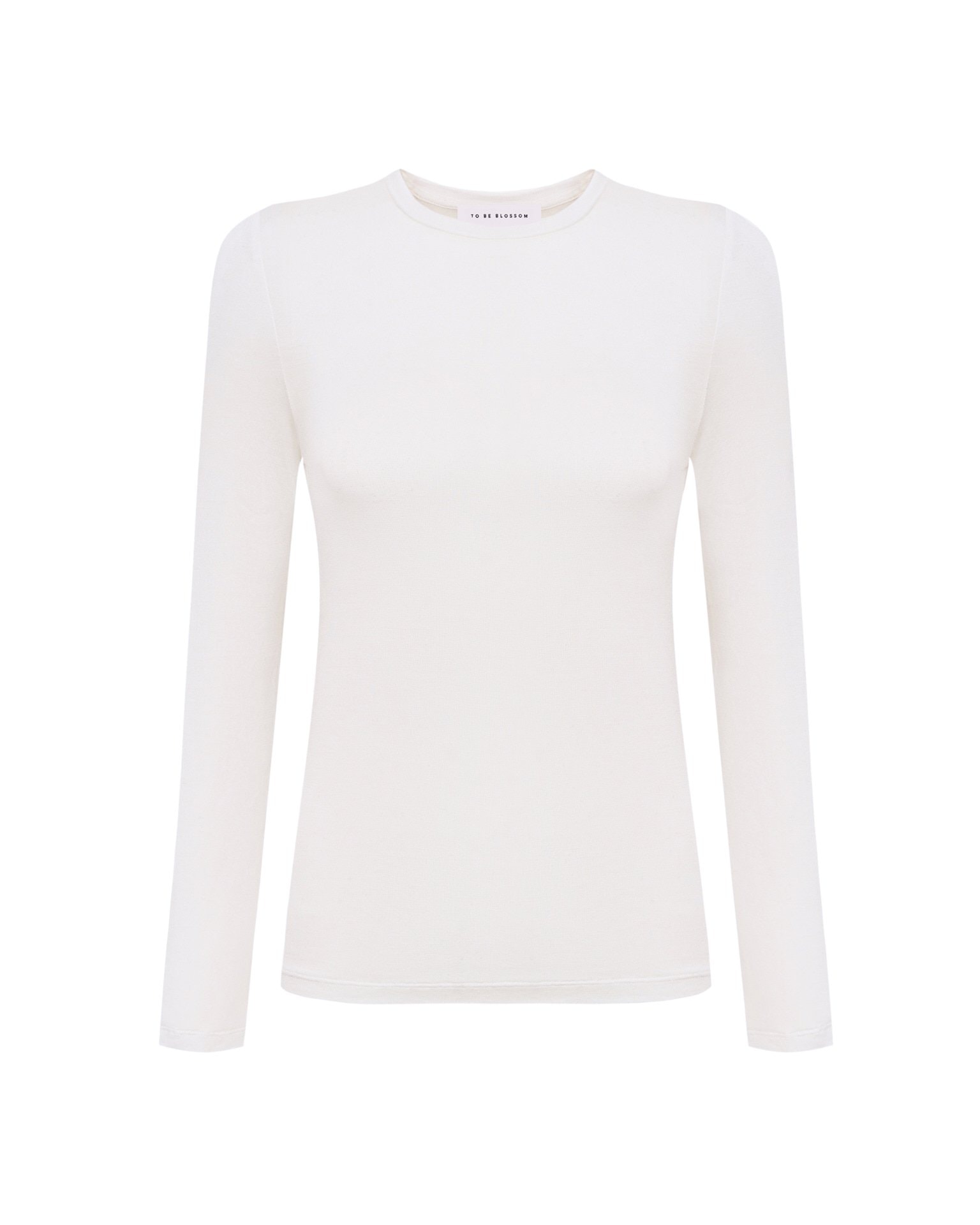 White Tencel long sleeve top, White — photo 5