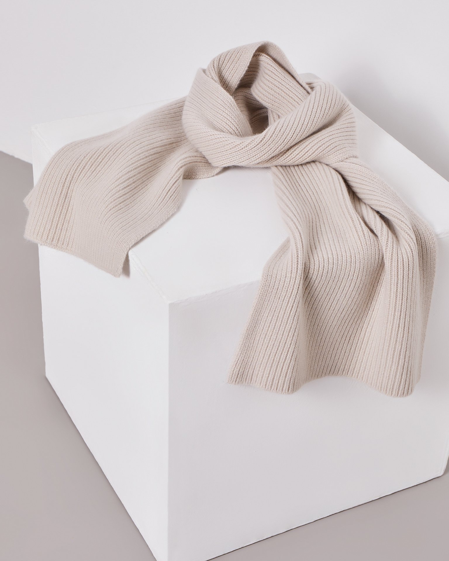Cashmere scarf, Beige
